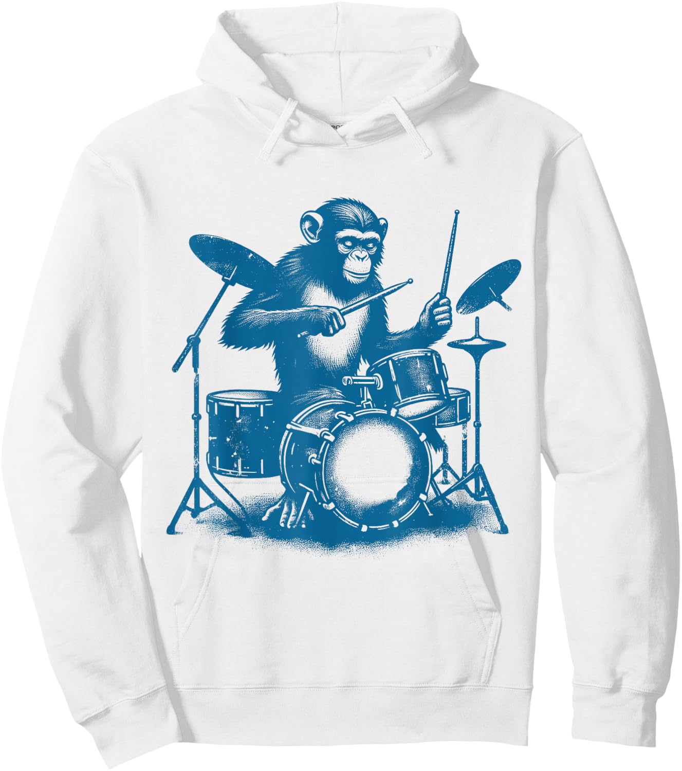 Who Love Drummer Drums Drums Drummer Monkey Playing Drums Vintage Art Monkey On Drums Hoodie - Hoodie | White