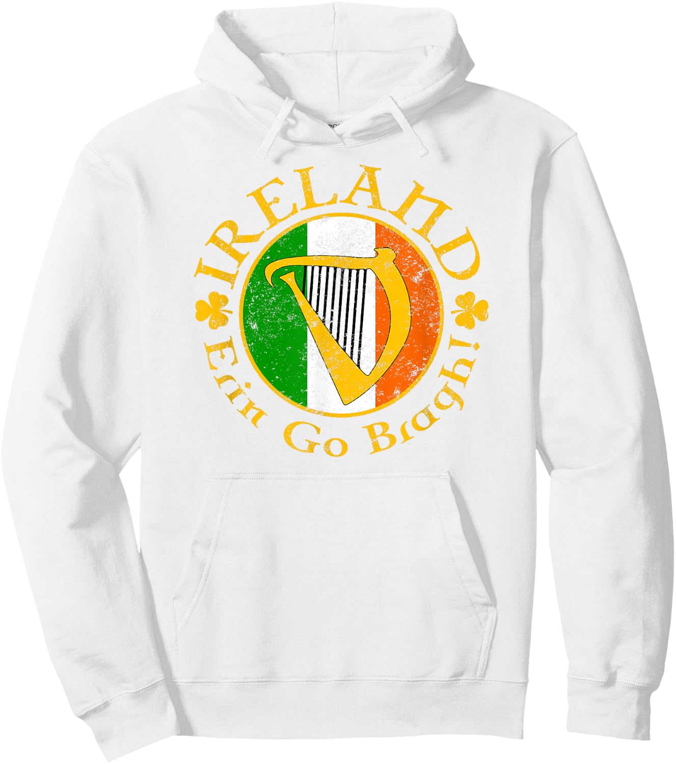 IRELAND Erin Go Bragh! Irish Harp Hoodie - Hoodie | White