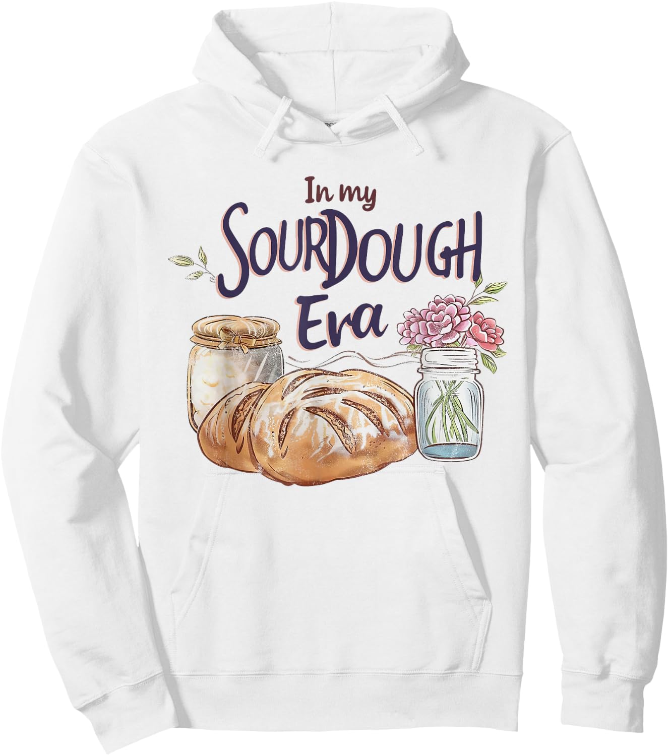 Groovy In My Sourdough Era Funny Pun In My Bread Making Hoodie - Hoodie | White