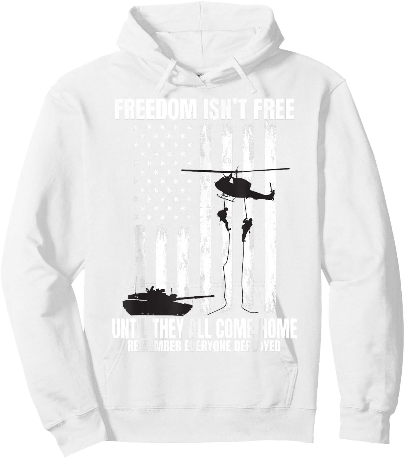 Remember Everyone Deployed Red Friday Military American Flag Women Kids Men Hoodie - Hoodie | White
