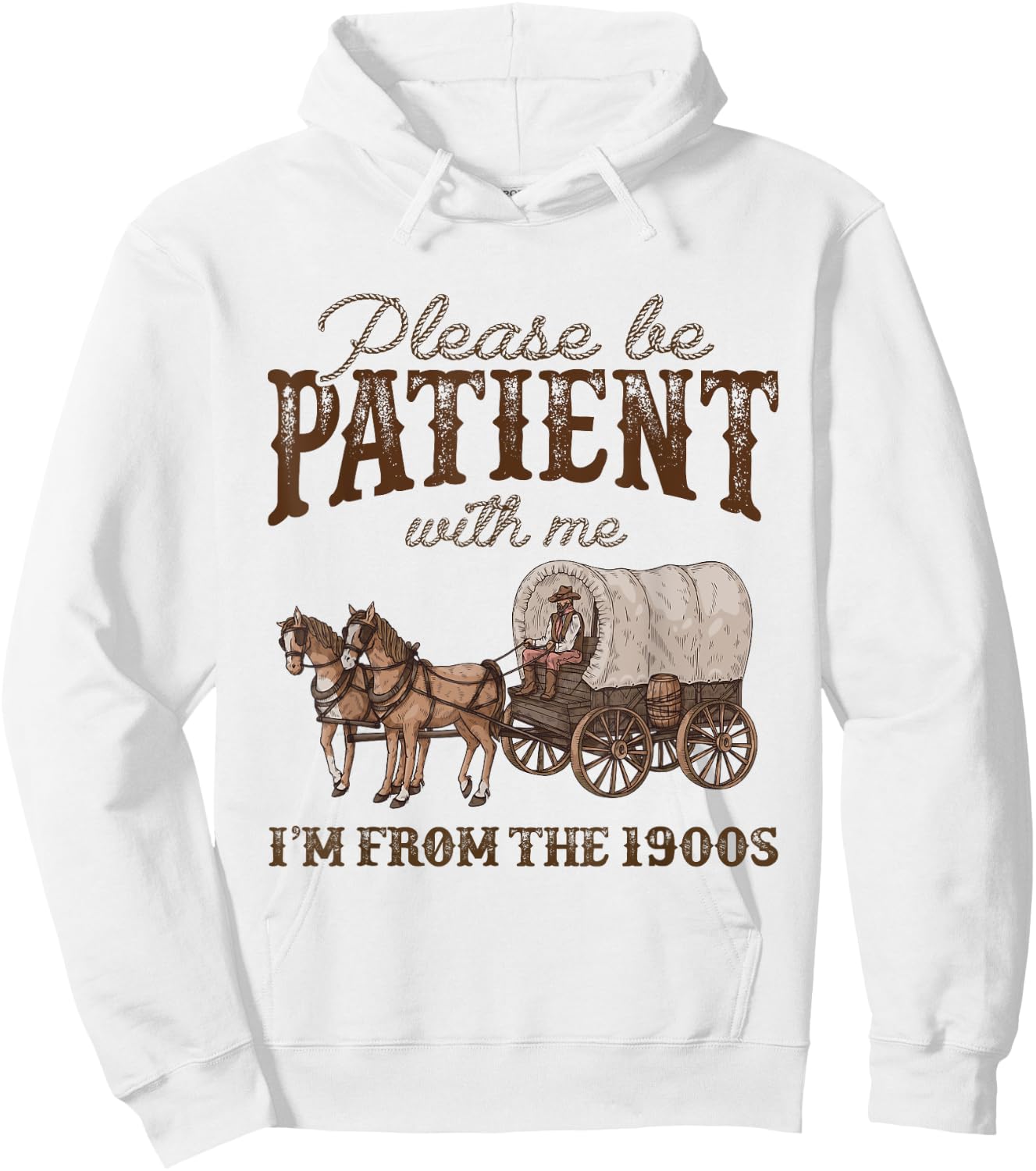 Please Be Patient With Me I'm From The 1900s Vintage Horse Hoodie - Hoodie | White