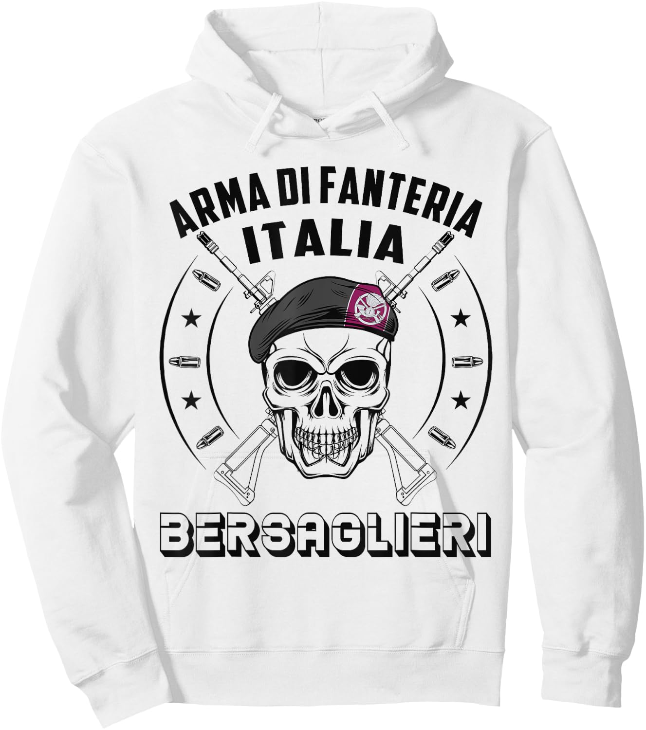 Bersaglieri Italian Infantry Special Force Military Hoodie - Hoodie | White