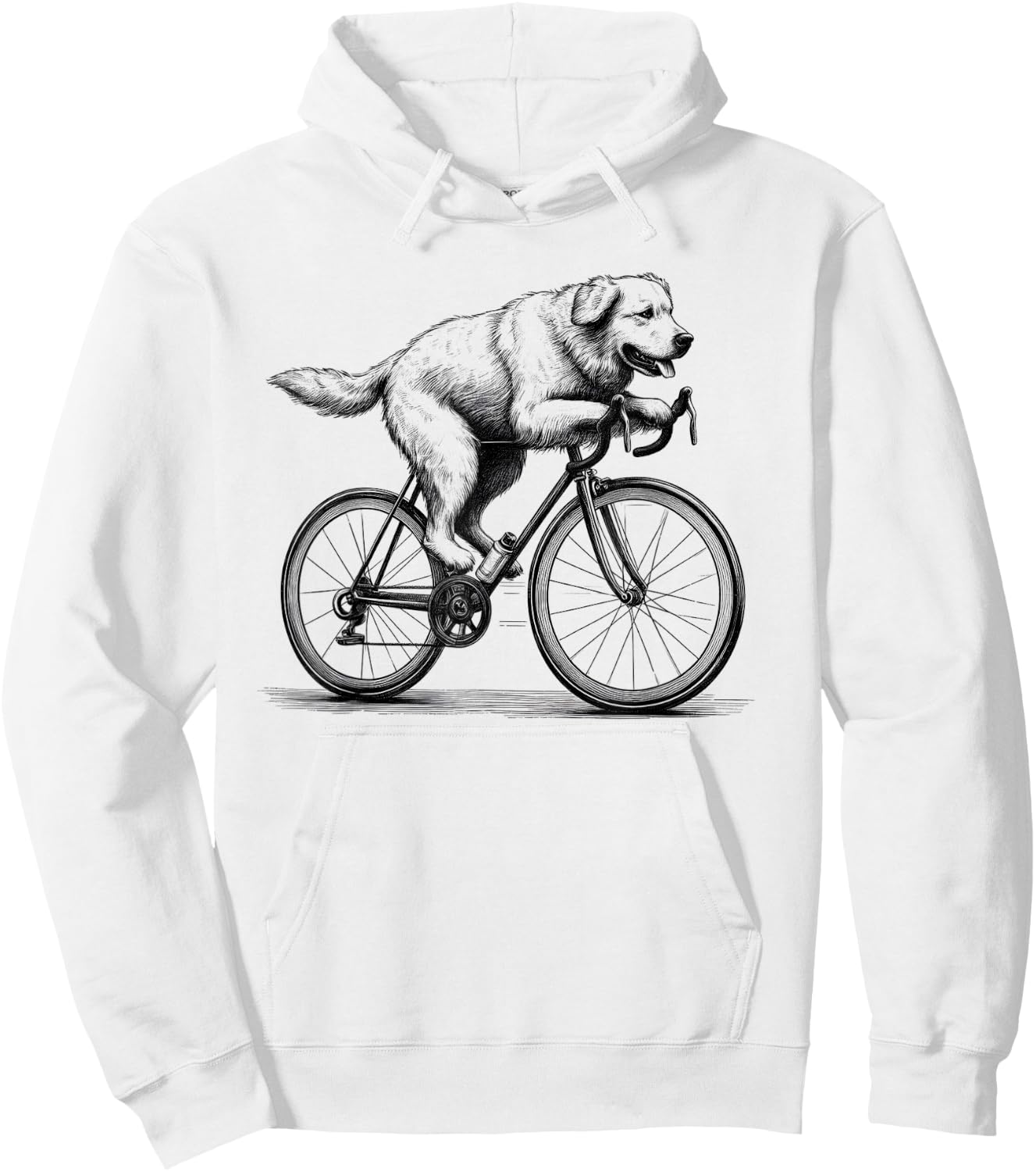 Golden Retriever Riding A Bike Bicycle Cycling Biker Lover Hoodie - Hoodie | White