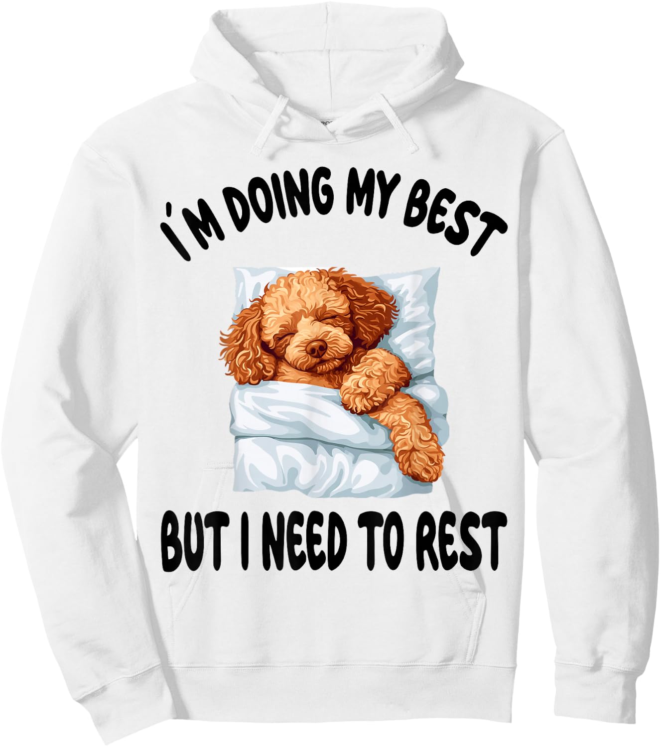 Toy Poodle Official Sleepshirt Pajamas Nightgown Hoodie - Hoodie | White