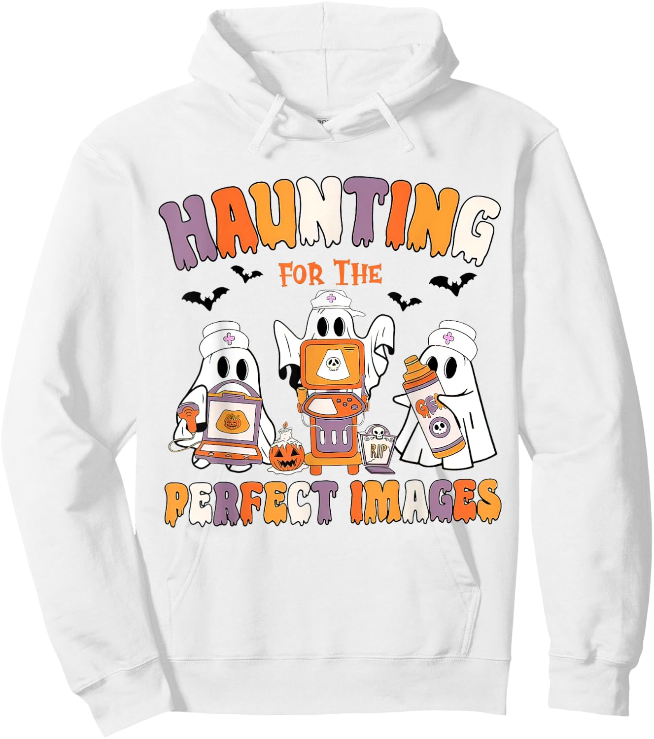 Halloween Sonographer, Ultrasound Tech Halloween, Echo Tech Hoodie - Hoodie | White