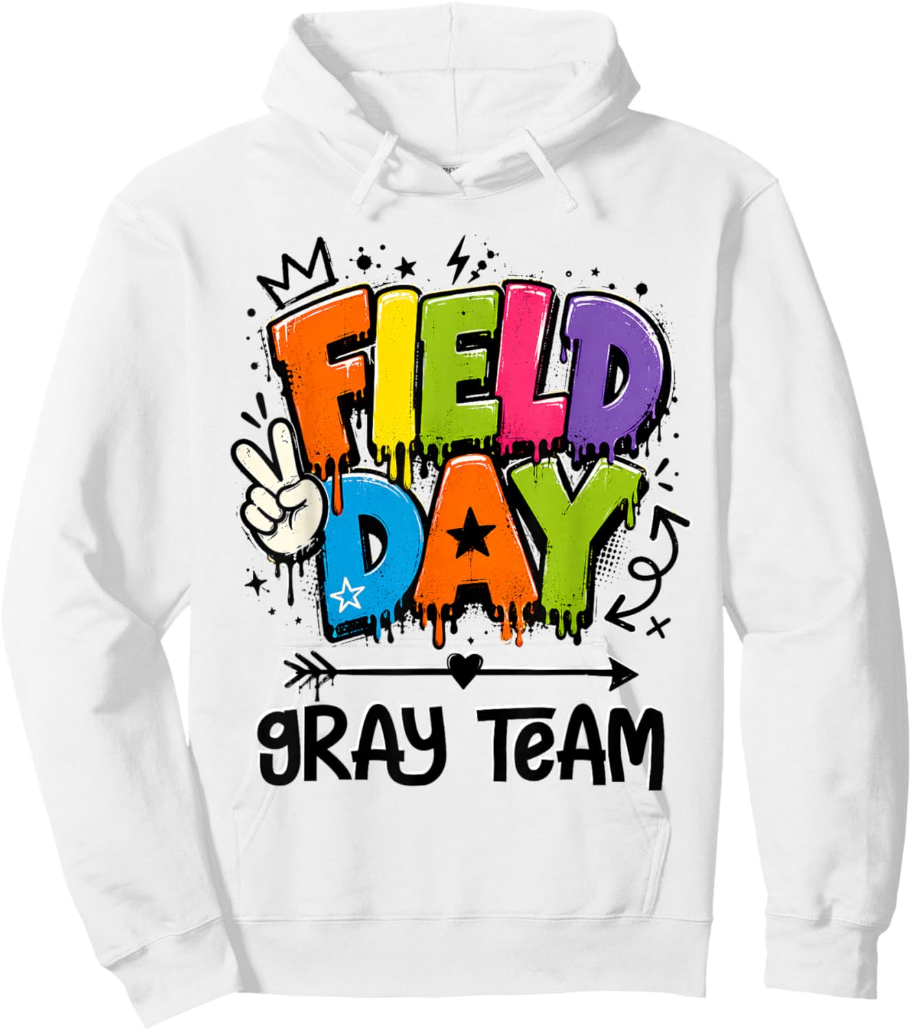 Funny Gray Team Field Day 2026 Drip Teacher Boy Girl Kids Hoodie - Hoodie | White