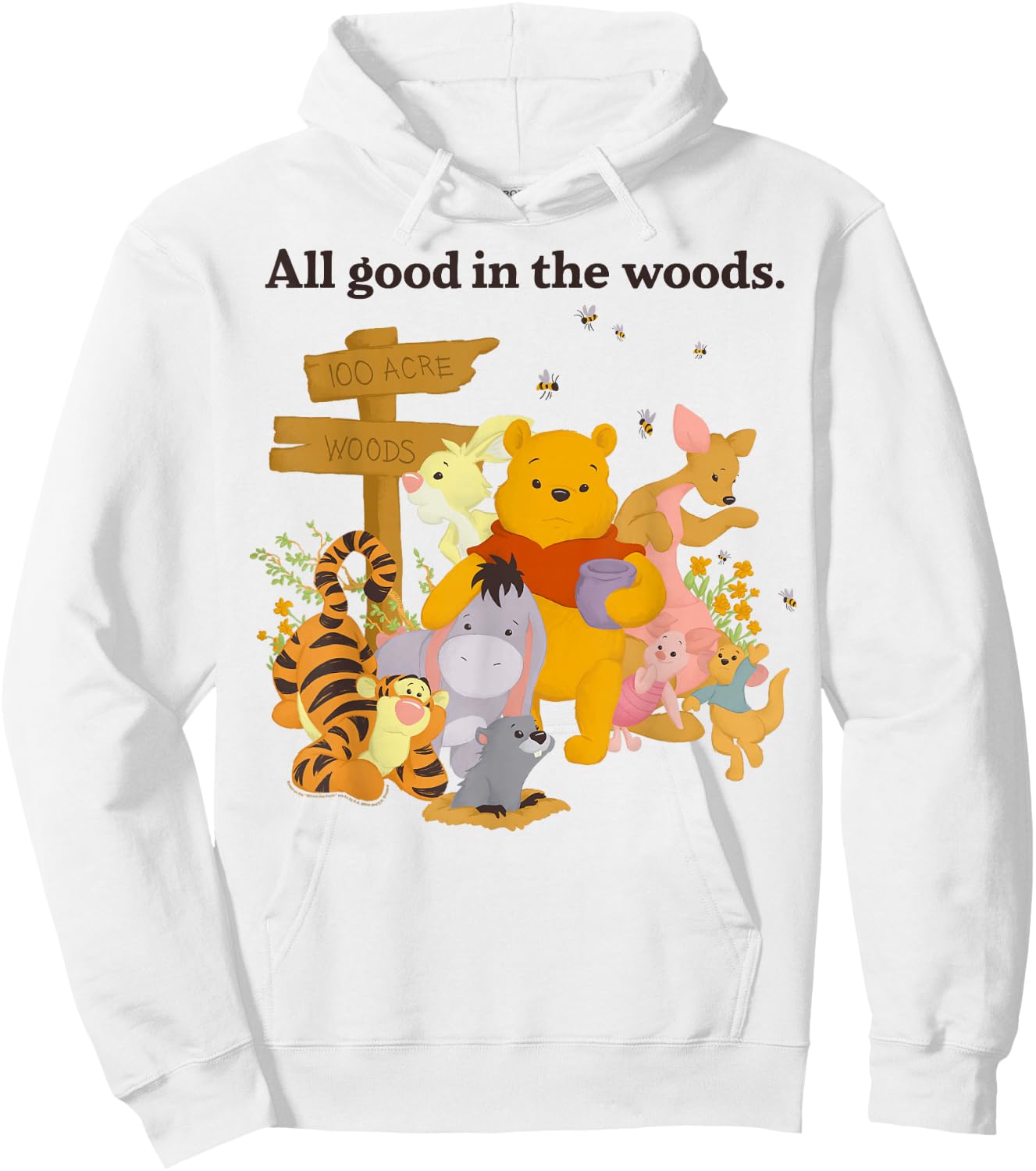 Disney Winnie The Pooh Group Shot All Good in The Woods Hoodie - Hoodie | White