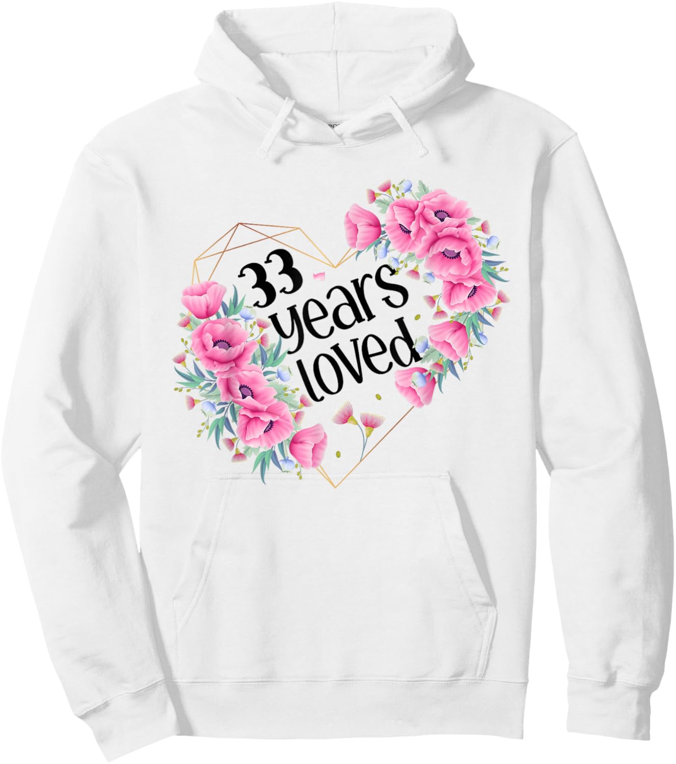 Husband Wife Floral 33rd Happy Birthday Hoodie - Hoodie | White