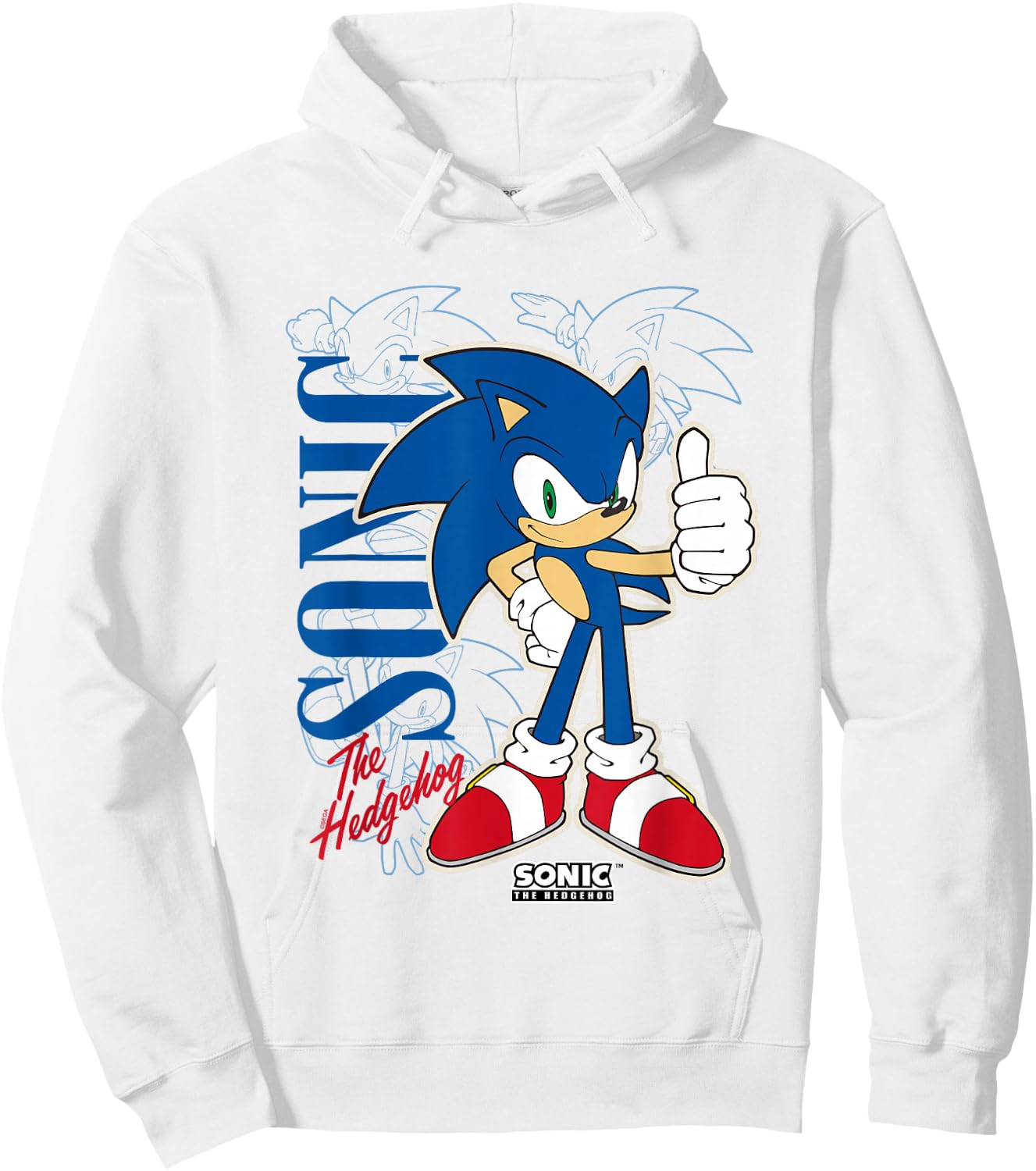 Sonic The Hedgehog Thumbs Up Retro Shot Hoodie - Hoodie | White