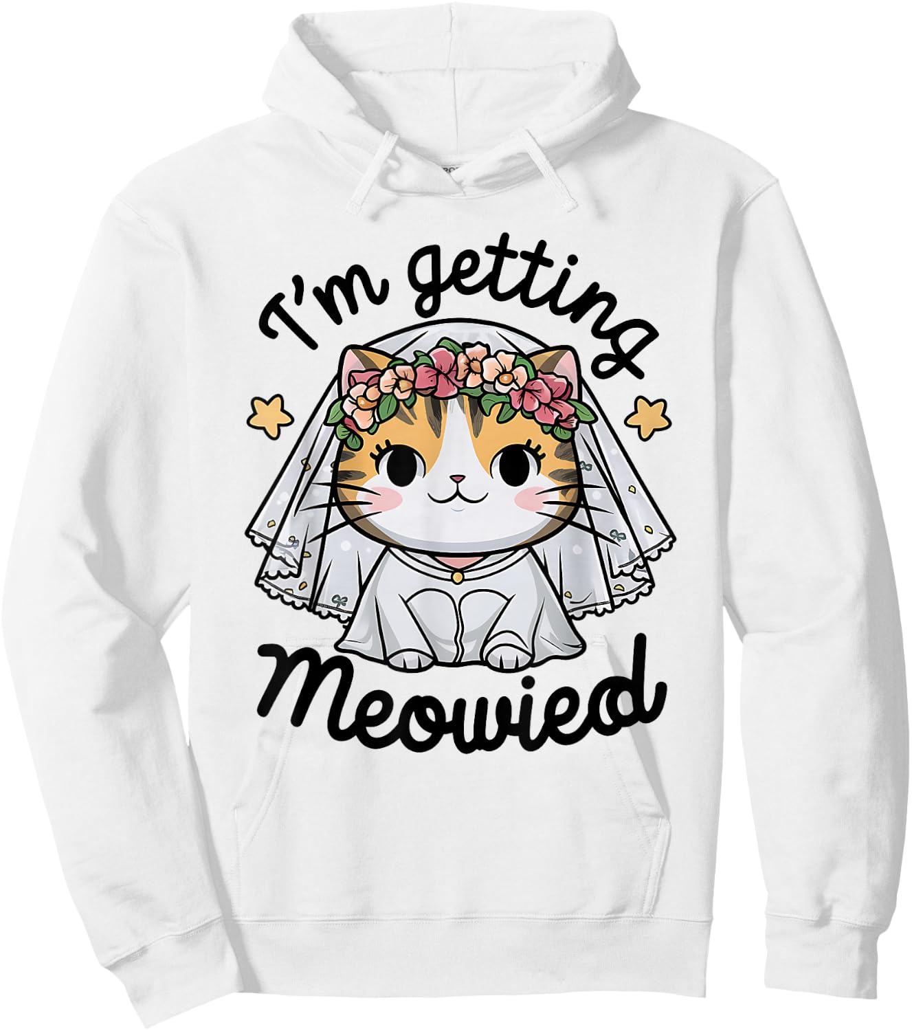 I'm Getting Meowied Bridesmaid Bachelorette Party Kawaii Cat Hoodie - Hoodie | White