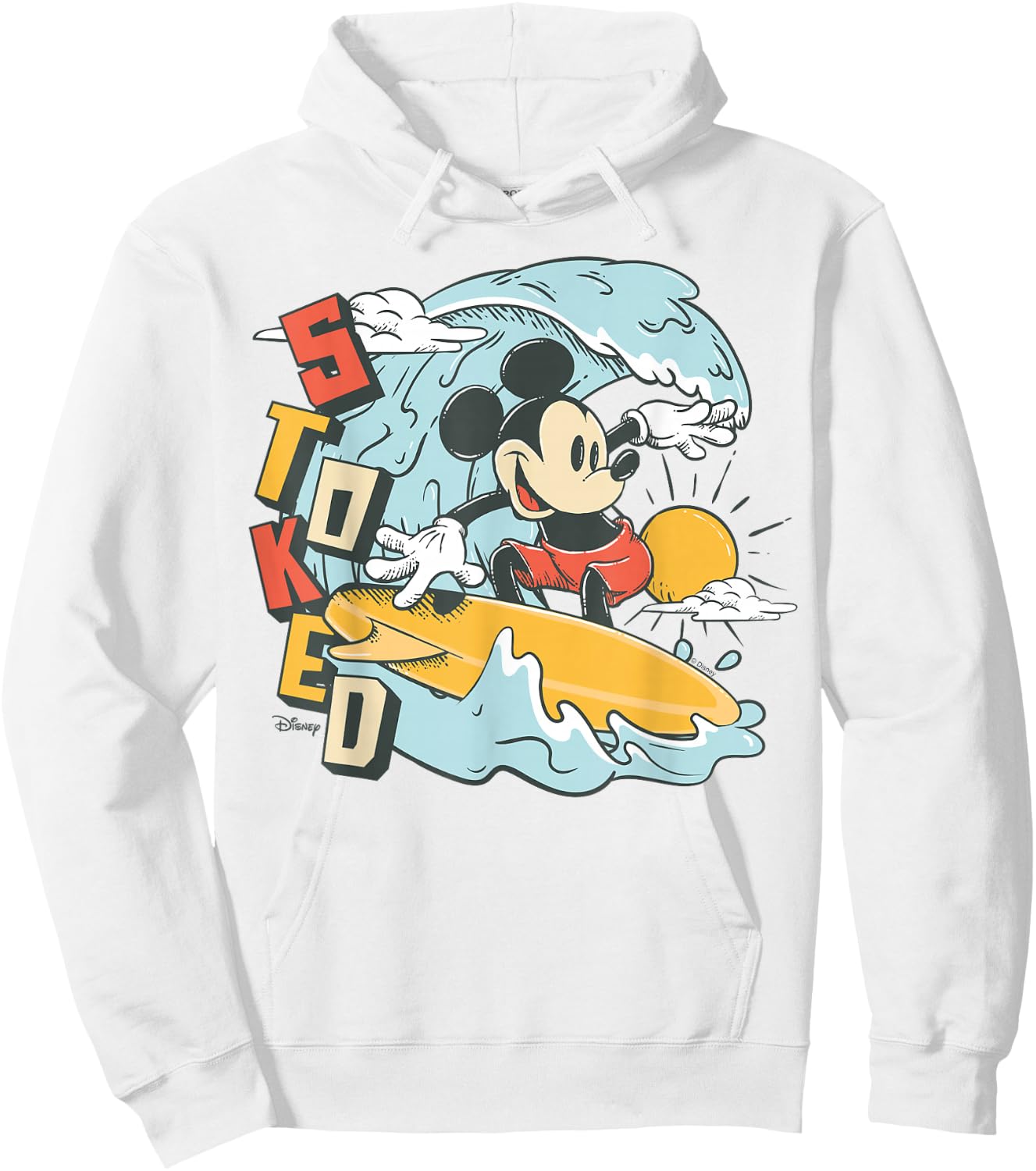 Mickey Mouse - Summer Surf Stoked Hoodie - Hoodie | White