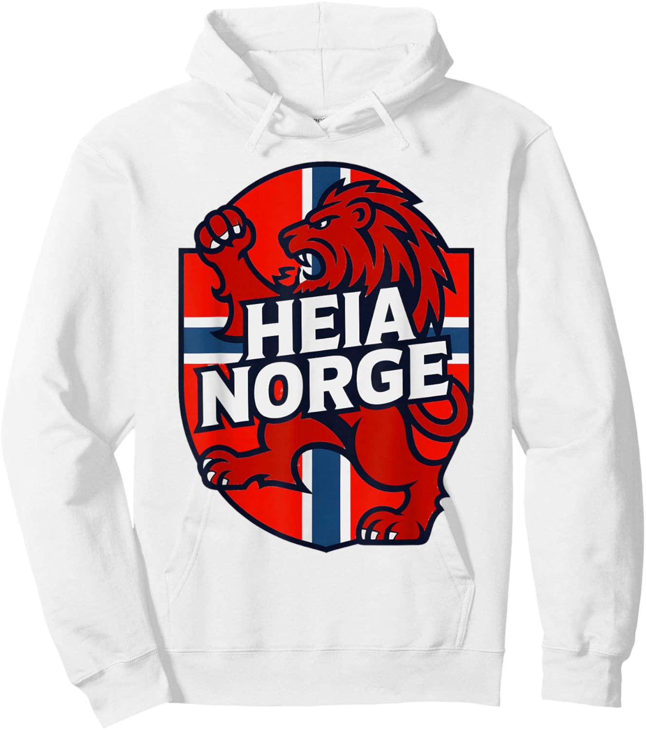 Classic Cheer Norway HEIA Norge Country Slogan Flag Spirit Hoodie - Hoodie | White