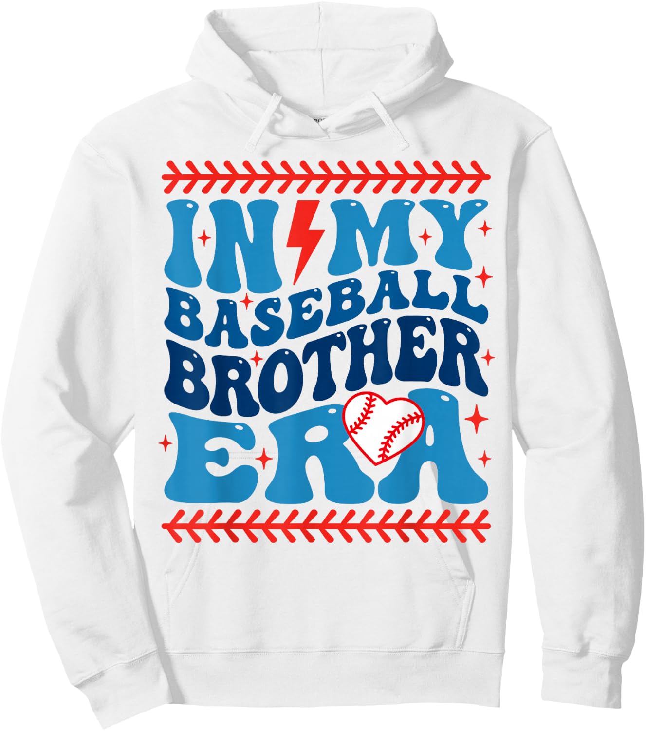 In My Baseball Brother Era Groovy Baseball Family Matching Hoodie - Hoodie | White