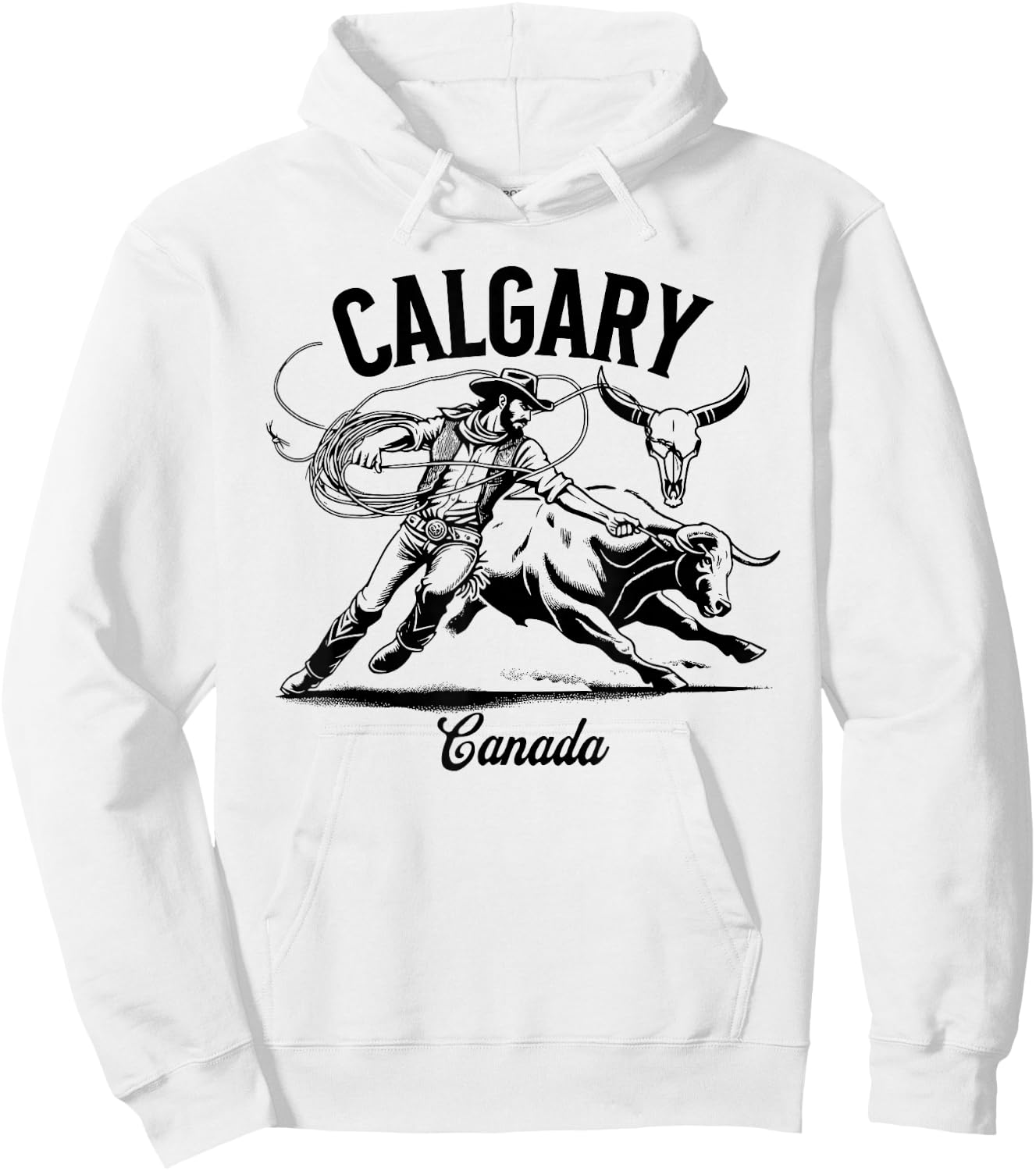Calgary Canada Rodeo , Small, Grey Hoodie - Hoodie | White
