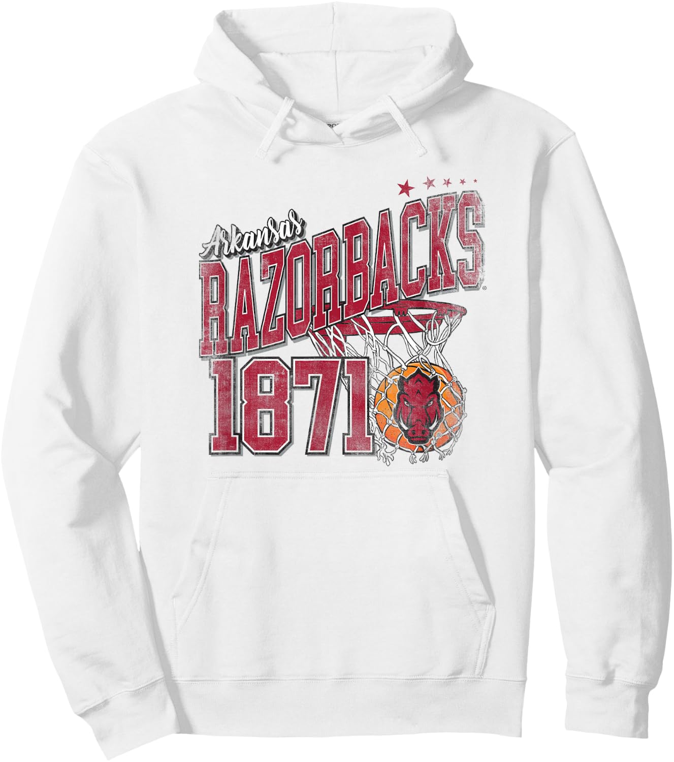 Campus Lab University of Arkansas Razorbacks 1871 Basketball Hoop Hoodie - Hoodie | White