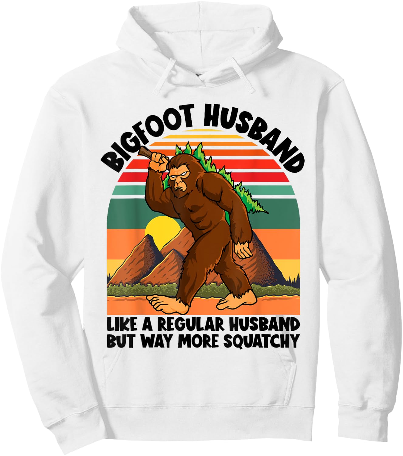Bigfoot Husband Wedding Bachelor Party Matching Sasquatch Hoodie - Hoodie | White