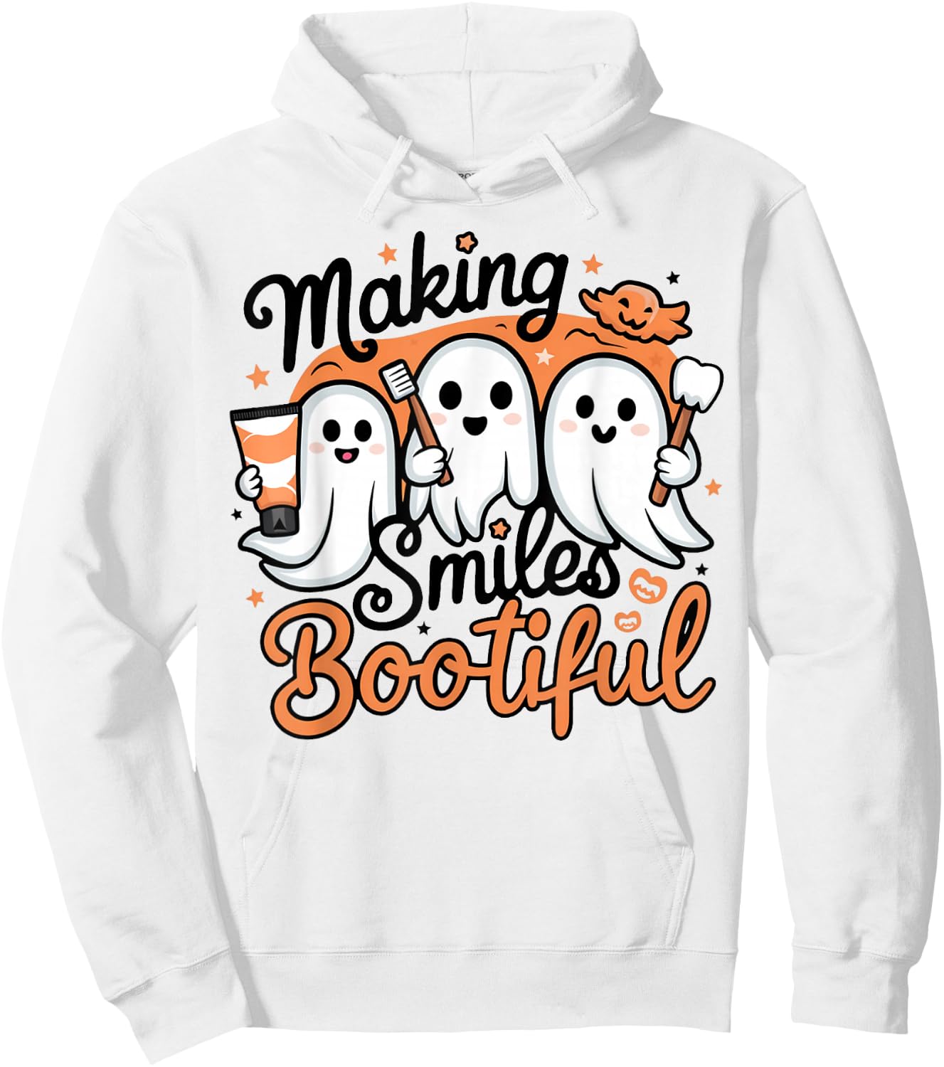 Making Smiles Bootiful Halloween Funny Ghost Dentist Dental Hoodie - Hoodie | White