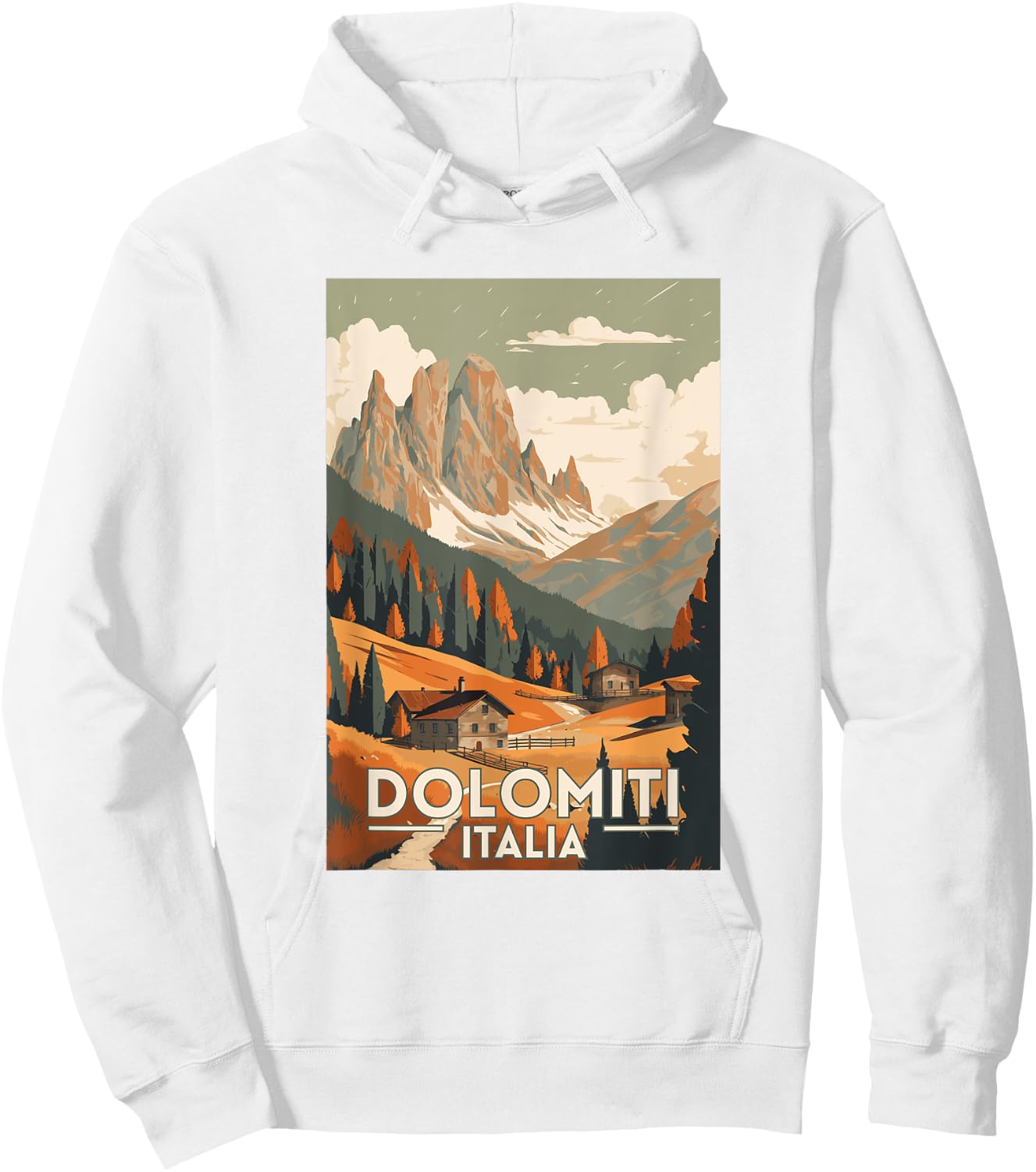The Dolomites Italy Retro Vintage Travel Hoodie - Hoodie | White
