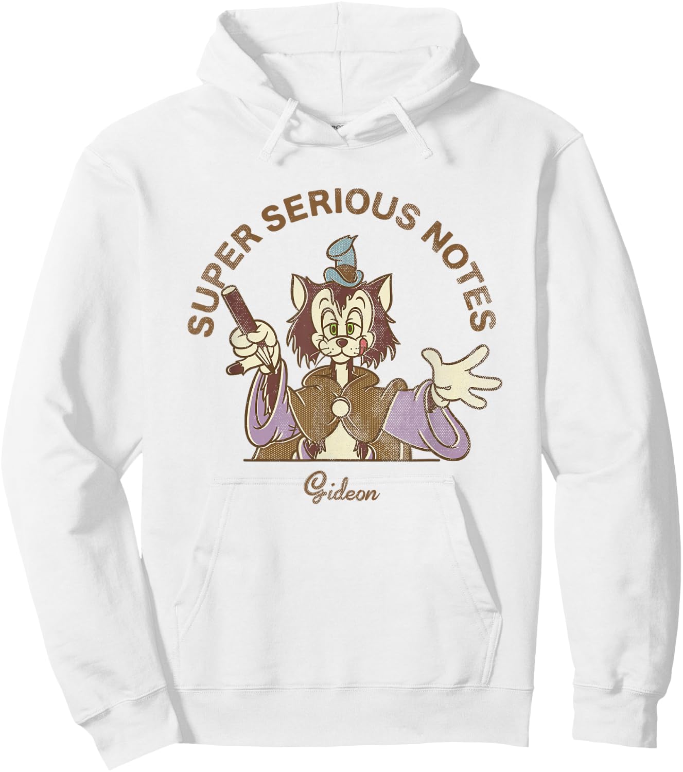 Disney Pinocchio Super Serious Notes Gideon Retro Big Logo Hoodie - Hoodie | White