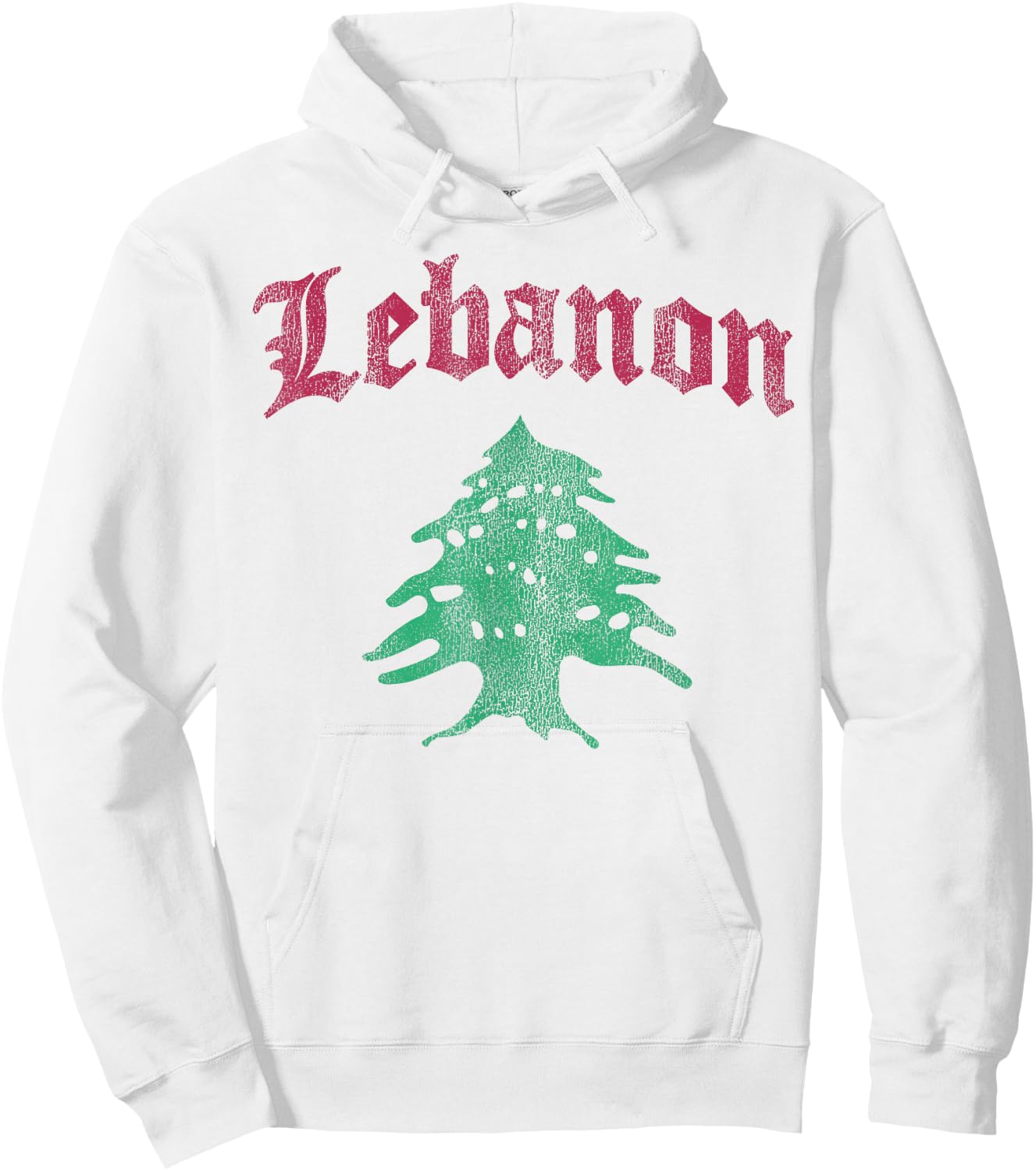 Vintage Lebanese Flag of Lebanon Souvenir Men Kids and Women Hoodie - Hoodie | White