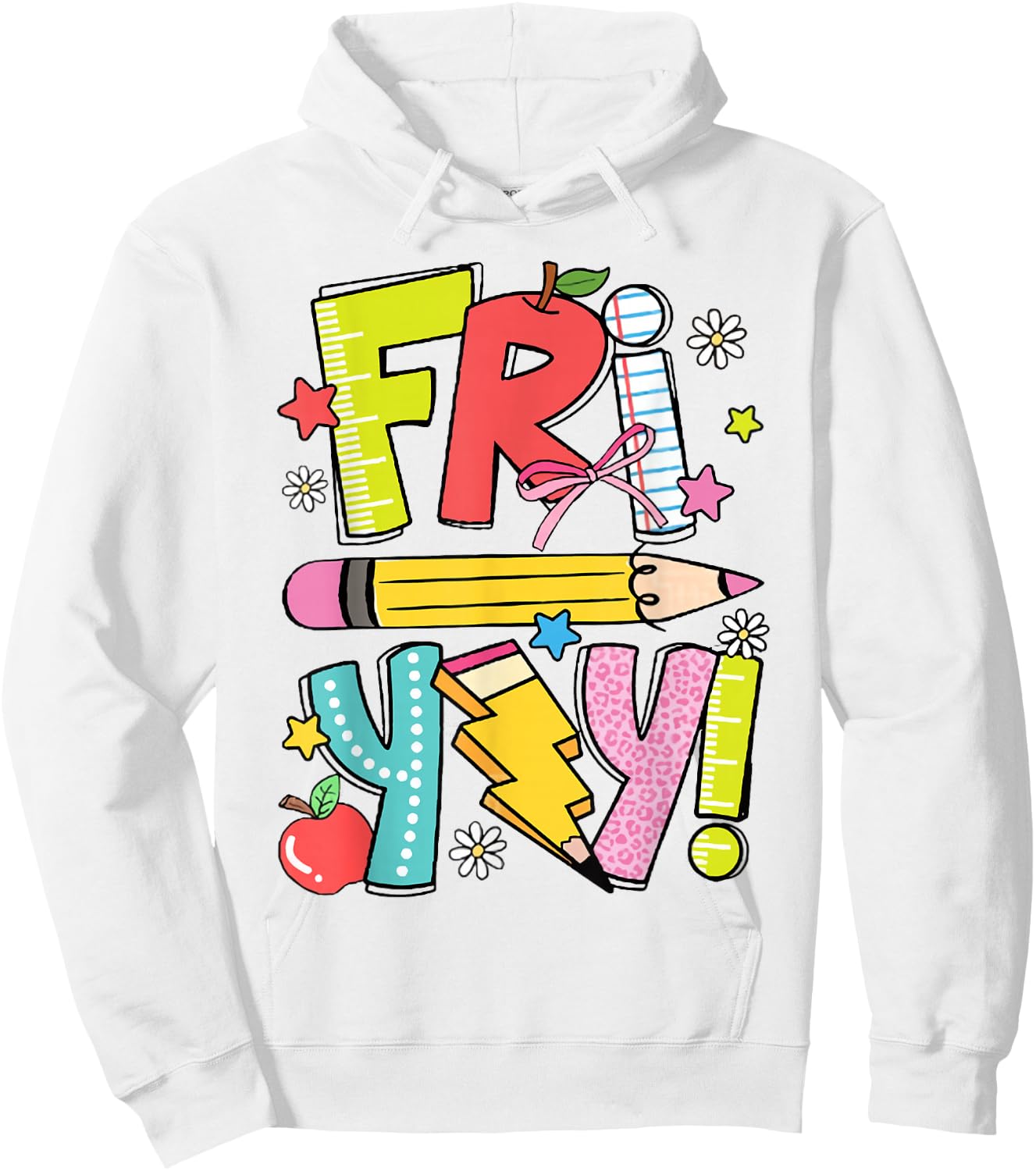 Retro Teacher Fri-Yay Dalmatian Teacher Team Back To School Hoodie - Hoodie | White