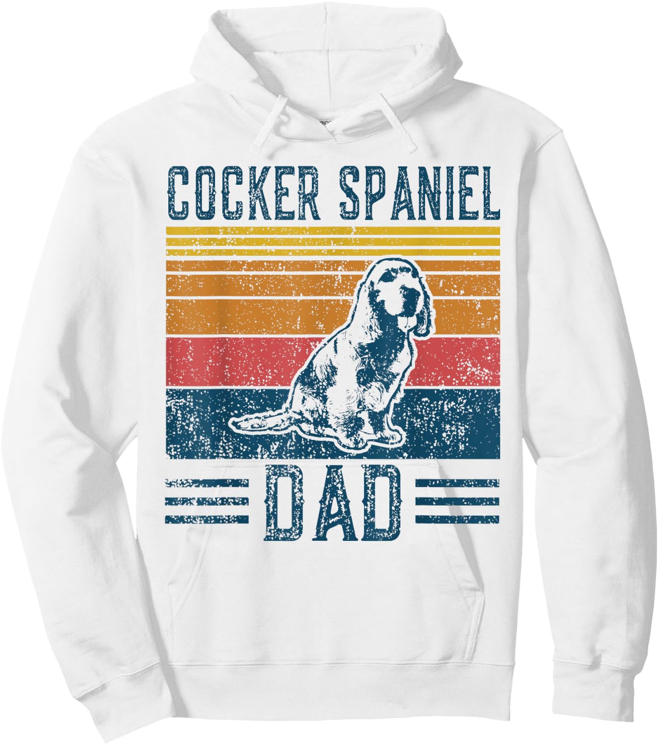 Dog | Cocker Spaniel Papa - Vintage Cocker Spaniel Dad Men Women Kids Hoodie - Hoodie | White