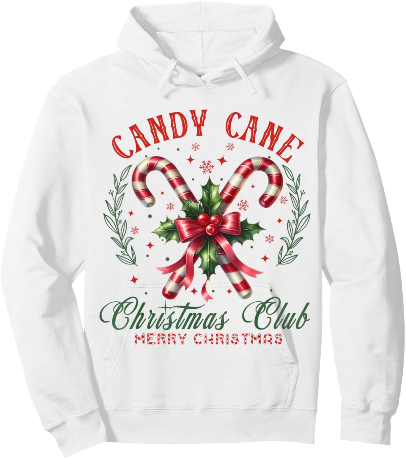 Christmas Holiday Season Xmas Candy Cane Christmas Club Hoodie - Hoodie | White