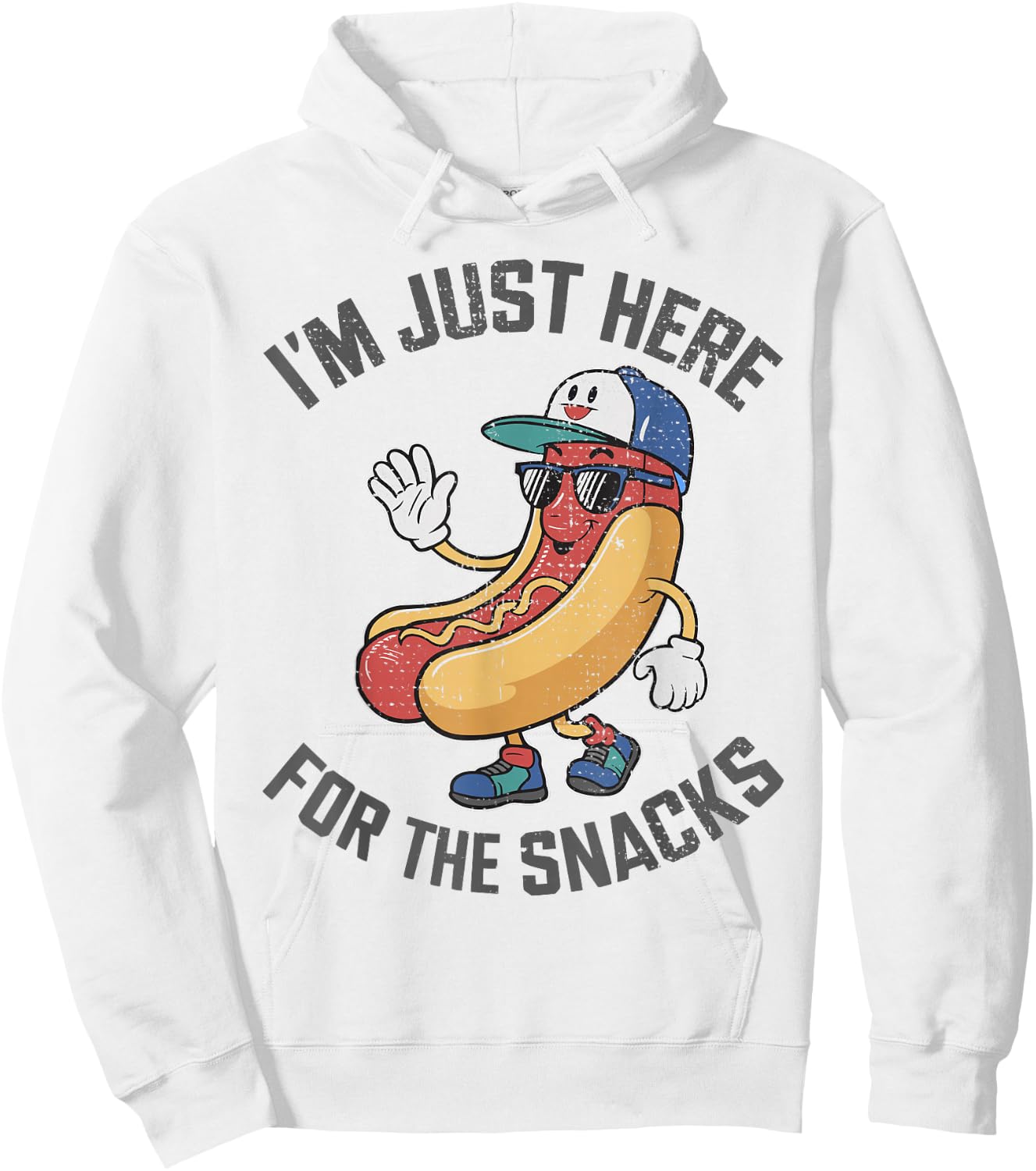 Funny I'm Just Here For The Snacks Football Hoodie - Hoodie | White