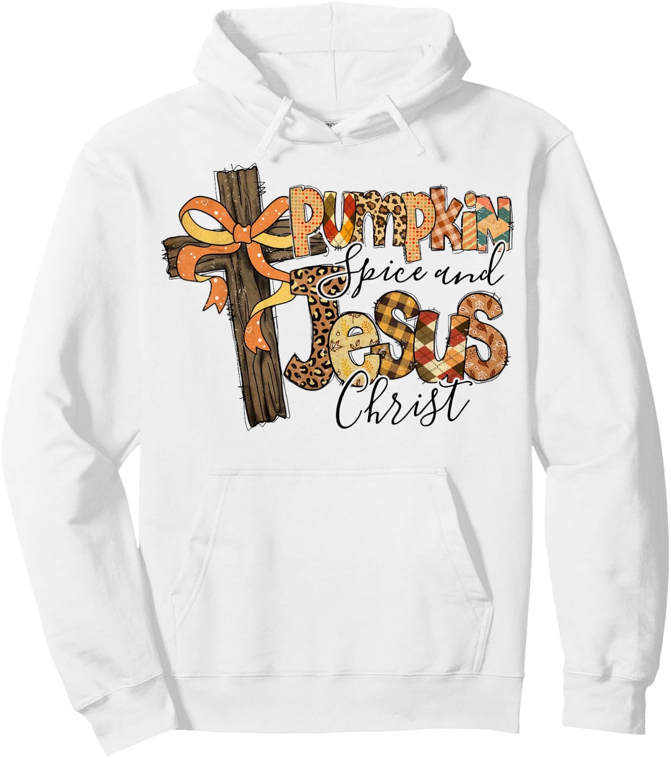Pumpkin Spice Jesus Christ Funny Fall Thanksgiving Christian Hoodie - Hoodie | White