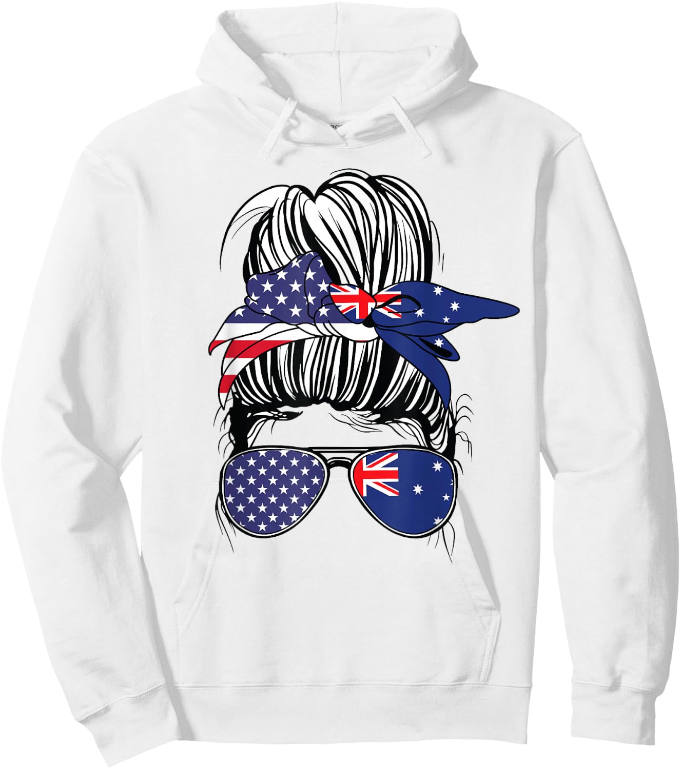 Australian American Heritage Women USA Girl Australia Hoodie - Hoodie | White