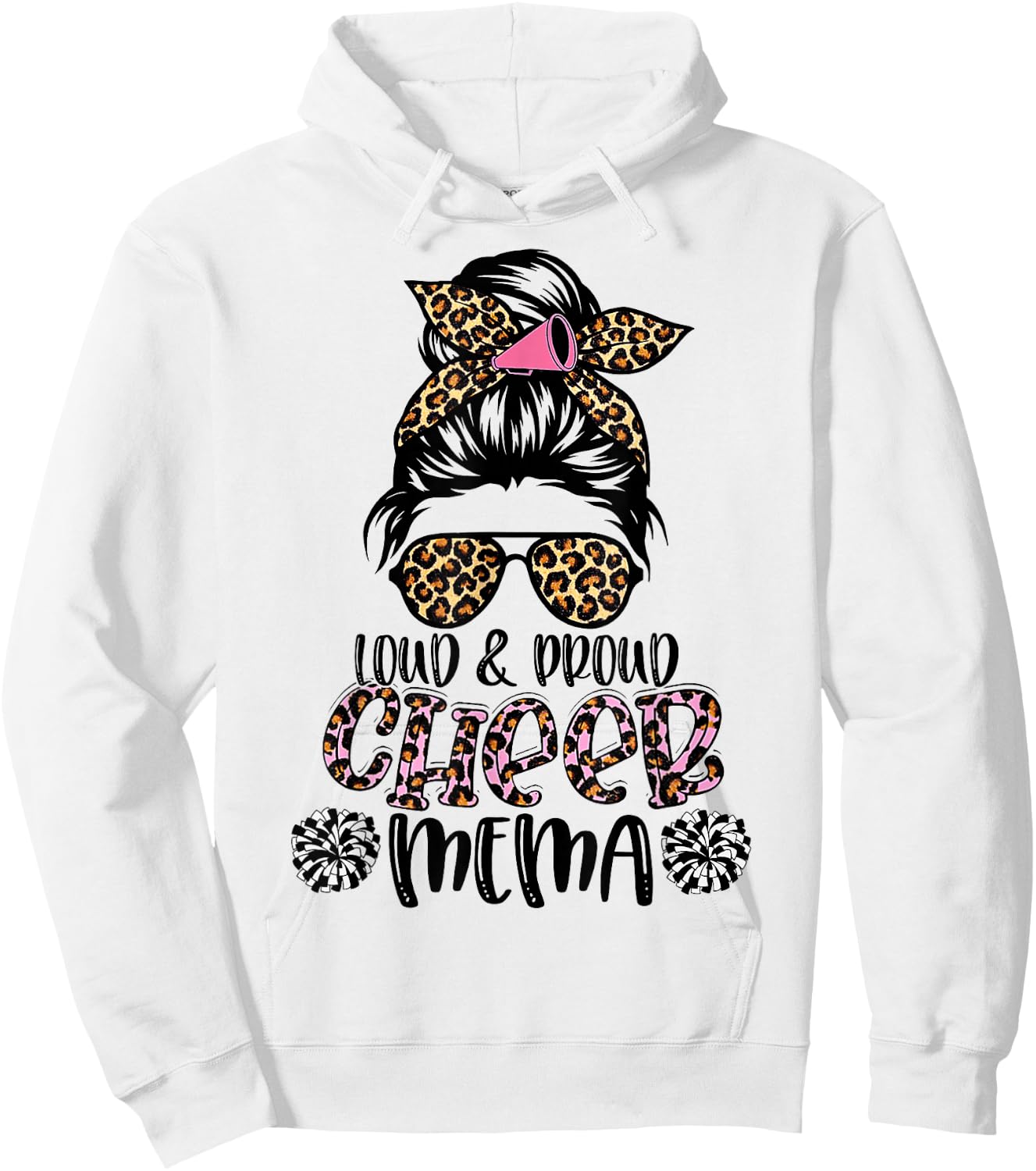 Loud And Proud Cheer Mema Leopard Mother's Day Hoodie - Hoodie | White