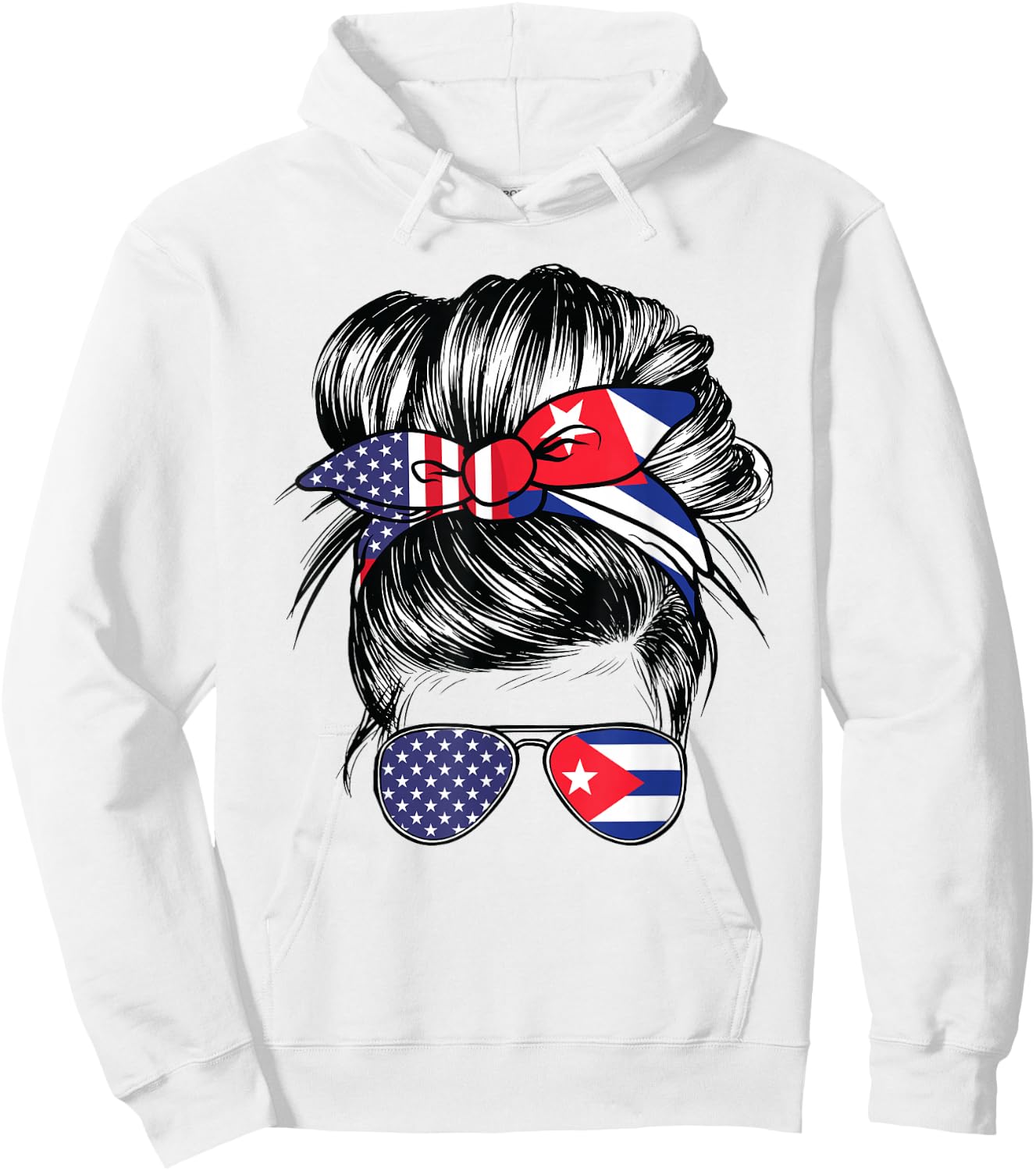 Cuba Flag American Women Girl USA Heritage Cuban Hoodie - Hoodie | White