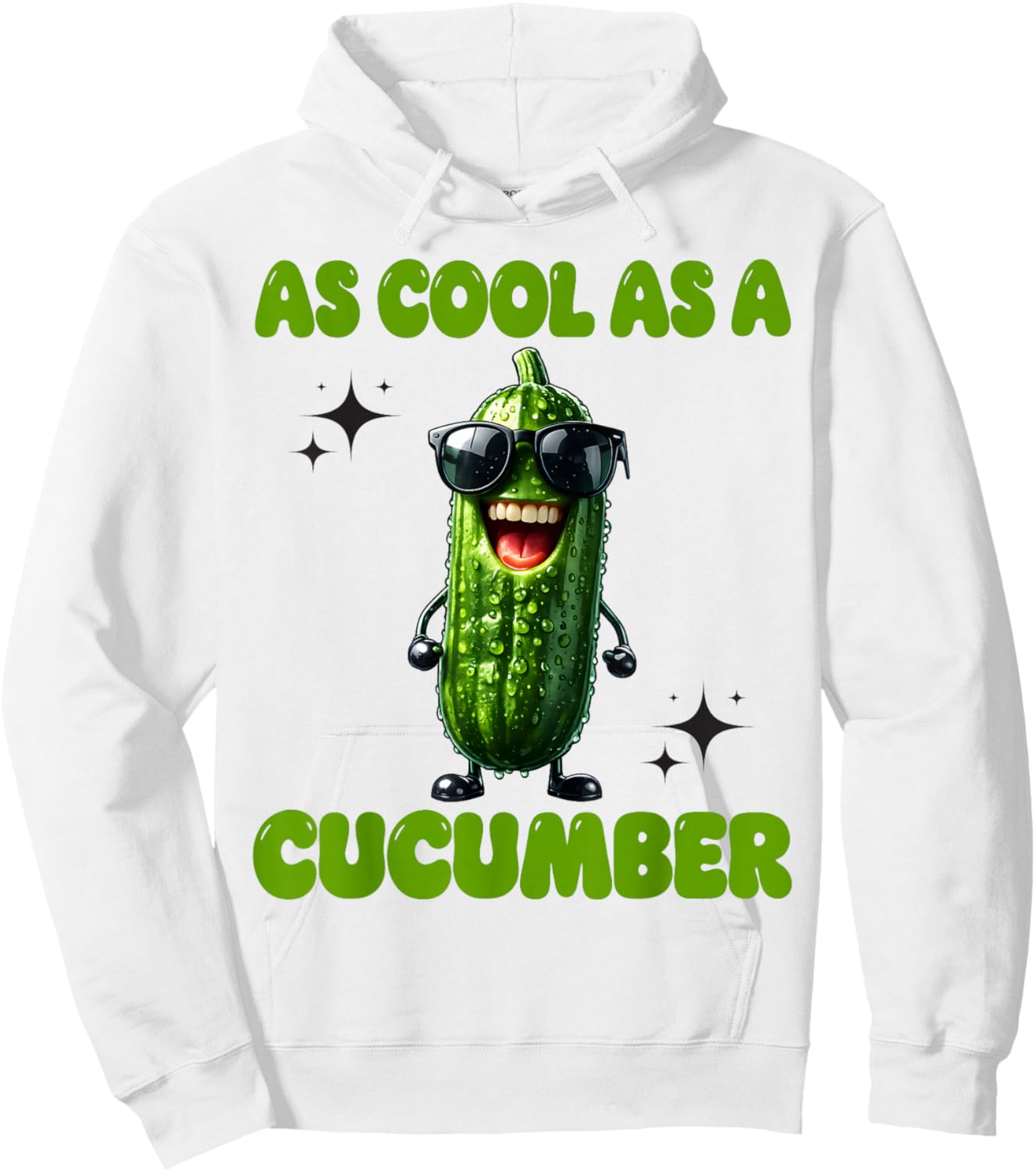 As Cool As a Cucumber Funny Cucumber in Sunglusses Design Hoodie - Hoodie | White