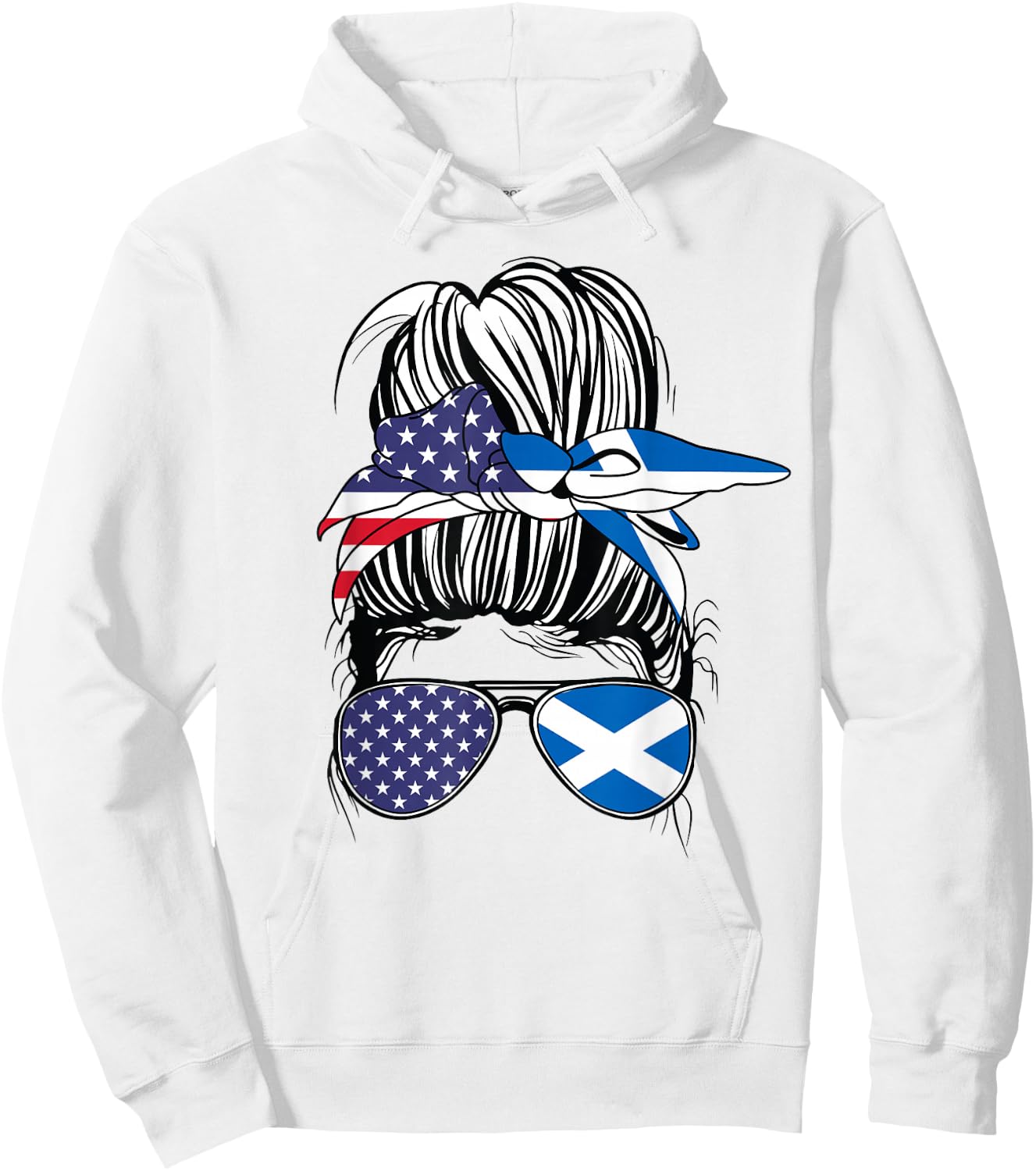 Scottish American Heritage Scottish Women USA Girl Scotland Hoodie - Hoodie | White