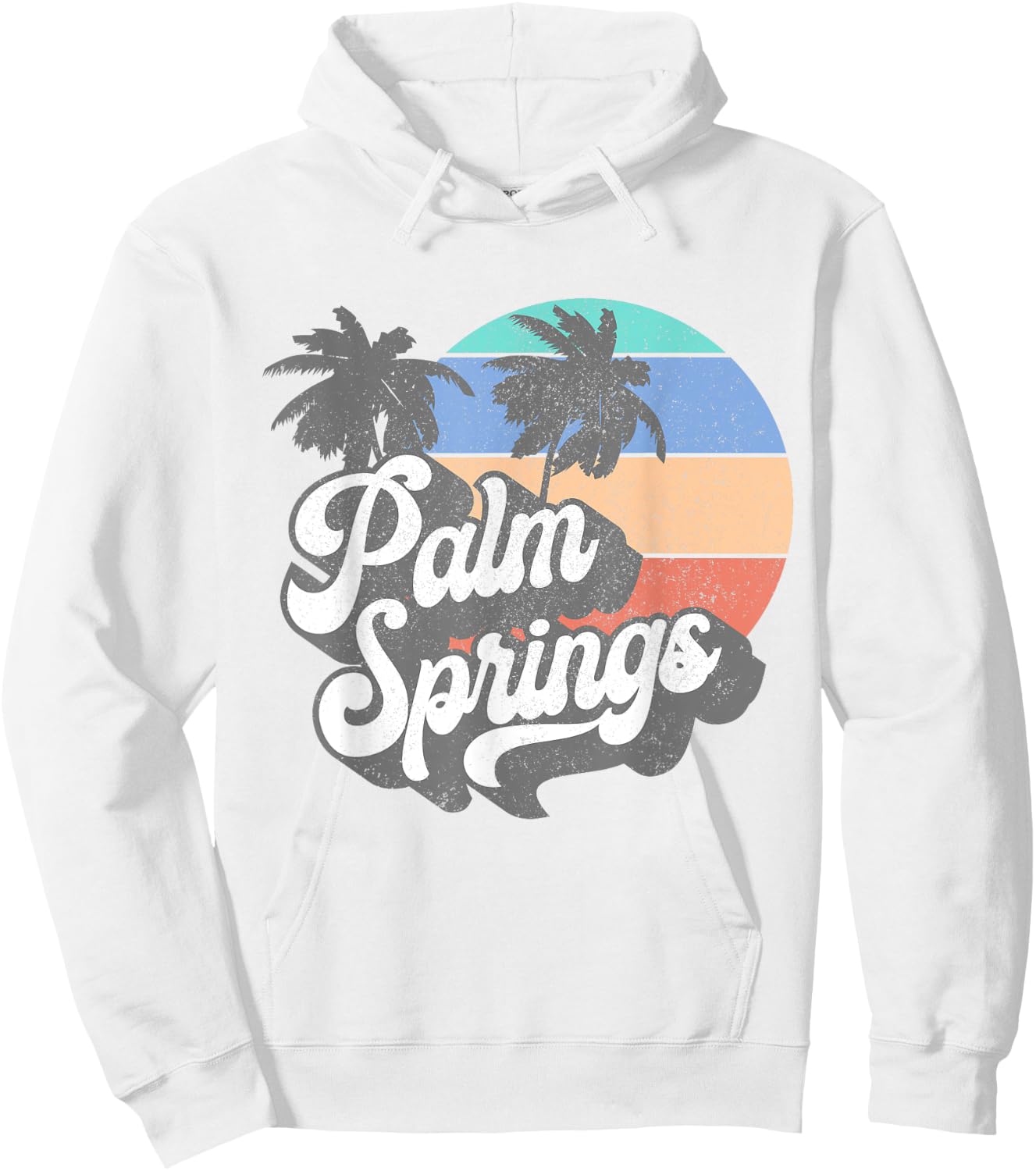 Vintage 70's Palm Springs California Beach Surfing Retro Men Women Hoodie - Hoodie | White