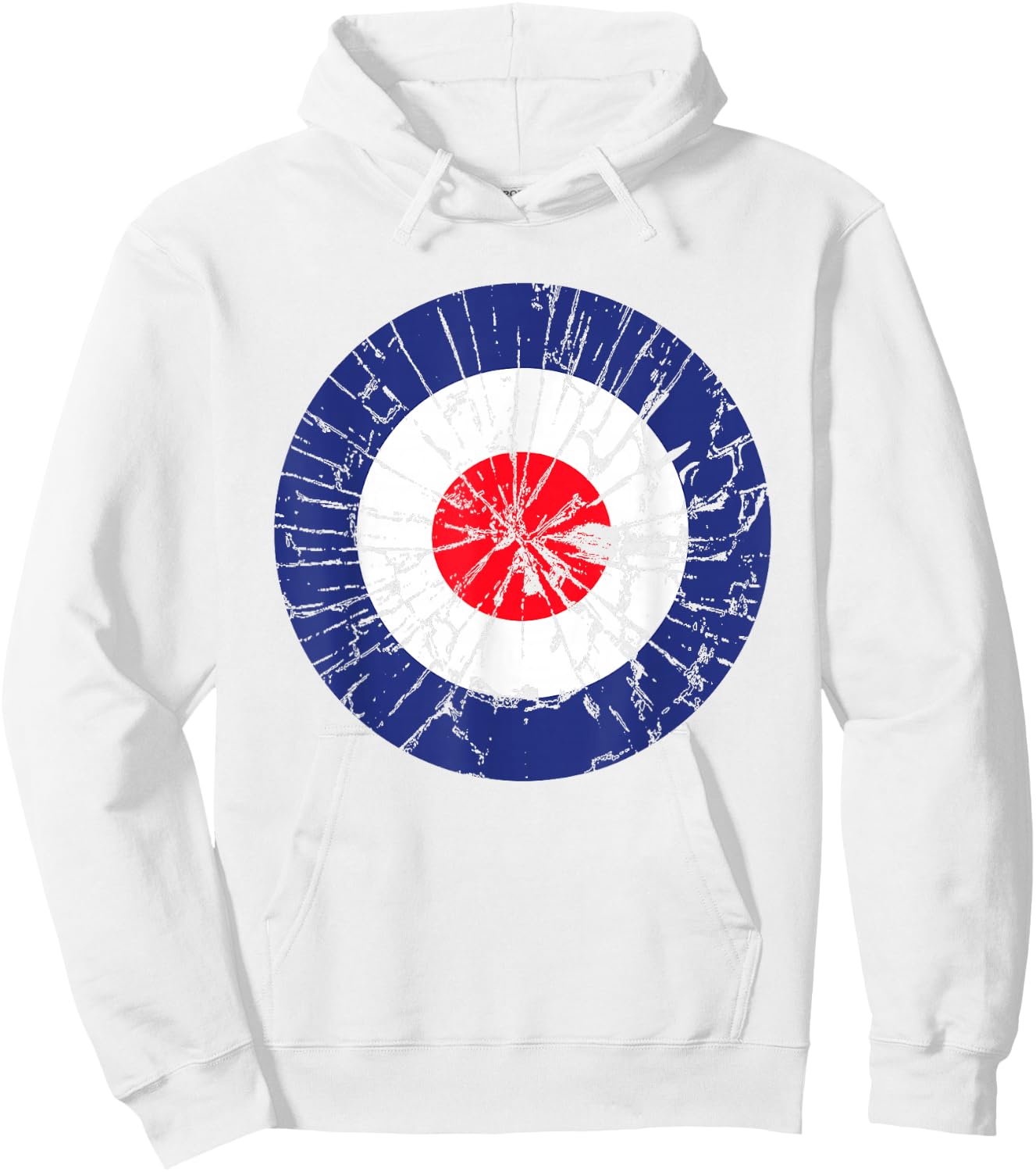 Bullseye Grunge Target Mod Hoodie - Hoodie | White