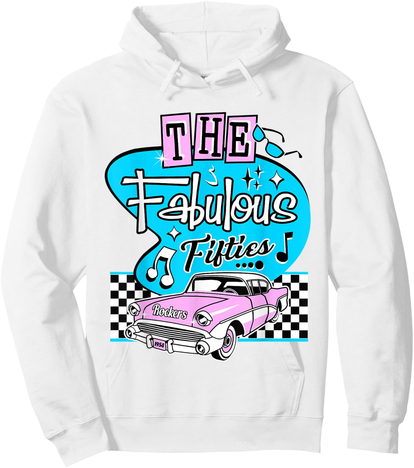 1950s Sock Hop Dance Retro 50s Rockabilly Pink Gifts Doo Wop Hoodie - Hoodie | White
