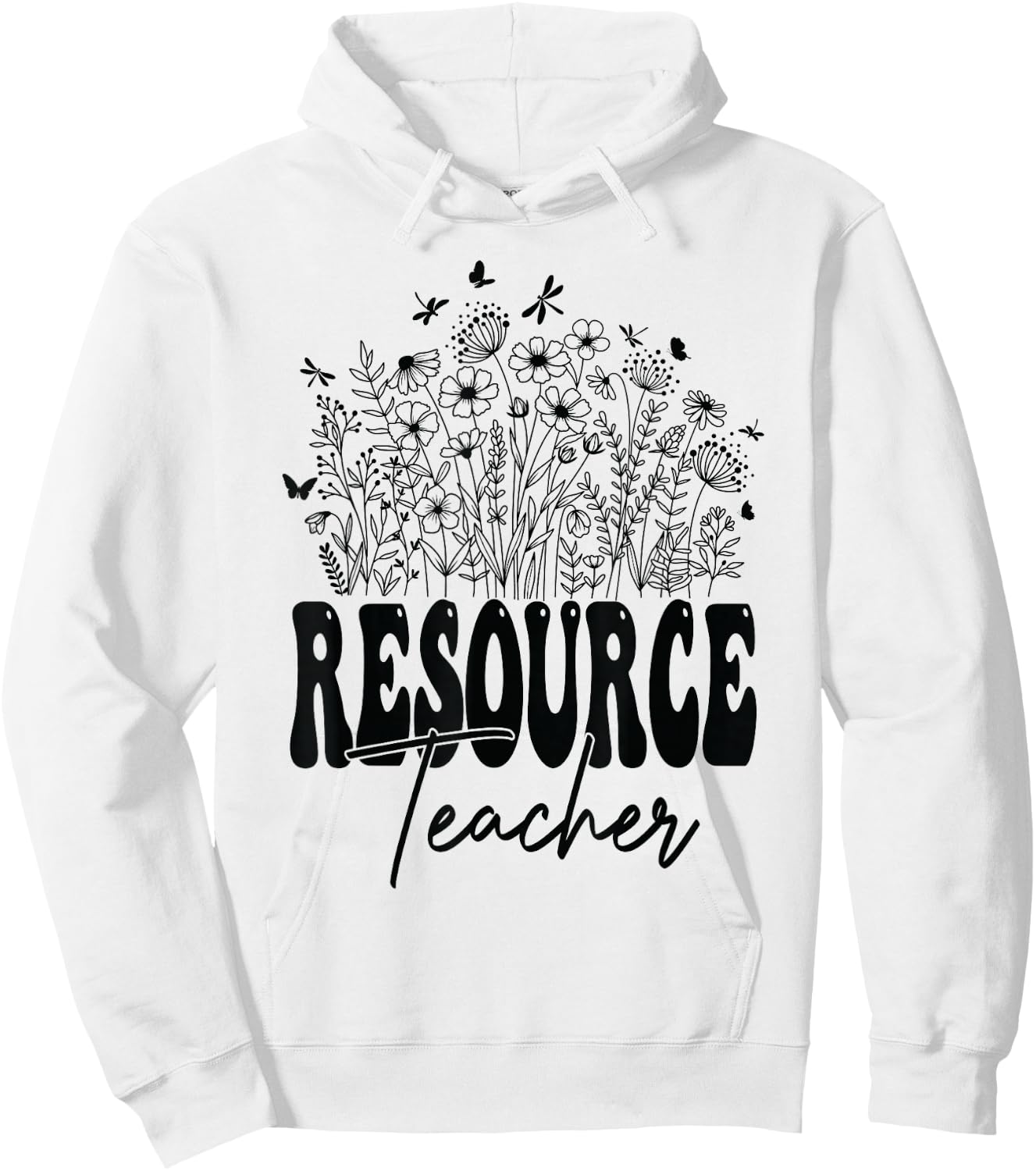 Floral Wildflower Resource Teachers Appreciation Flowers Hoodie - Hoodie | White
