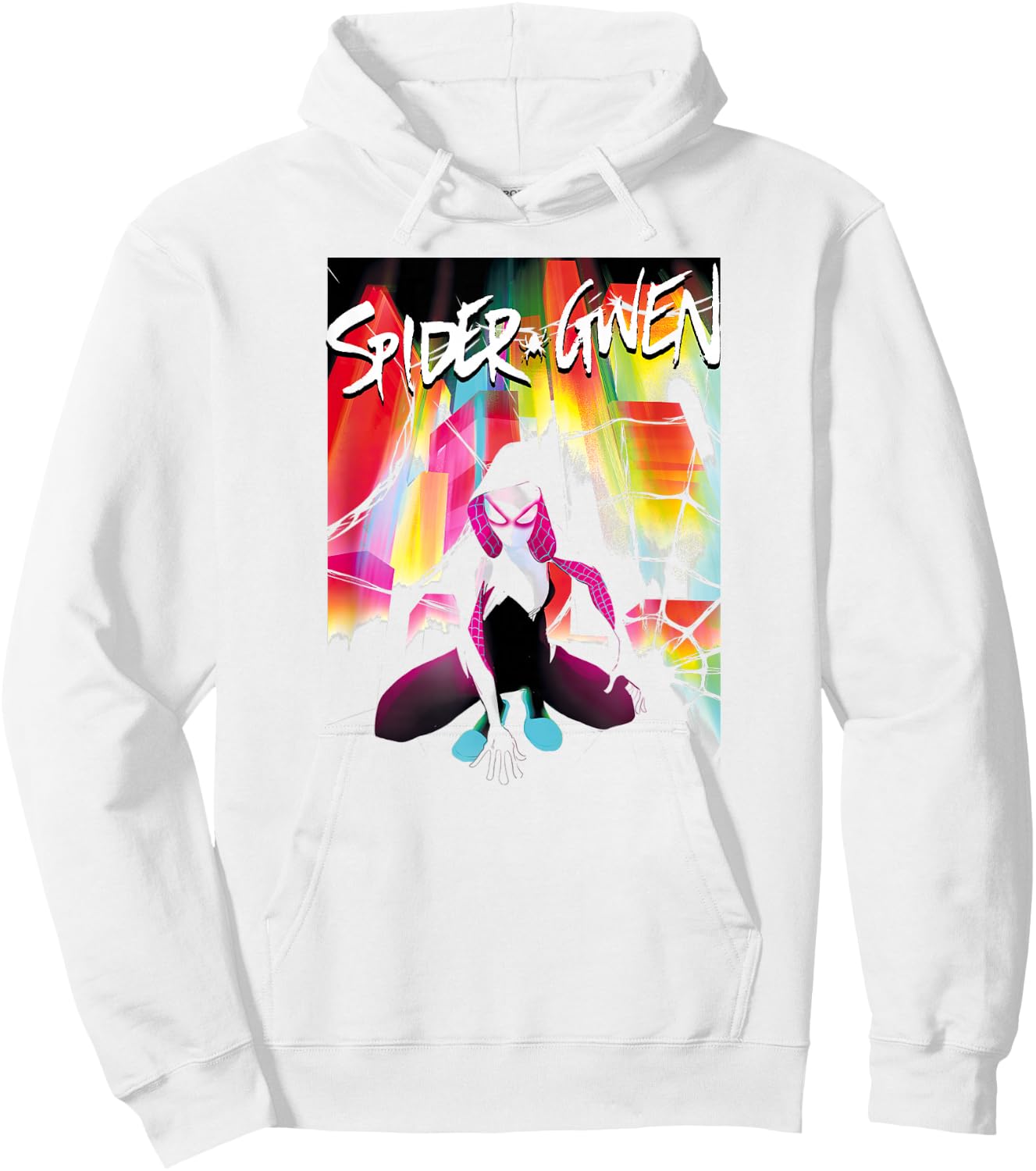 Marvel Spider-Gwen Rainbow Cover Art Graphic Comic Art Hoodie - Hoodie | White