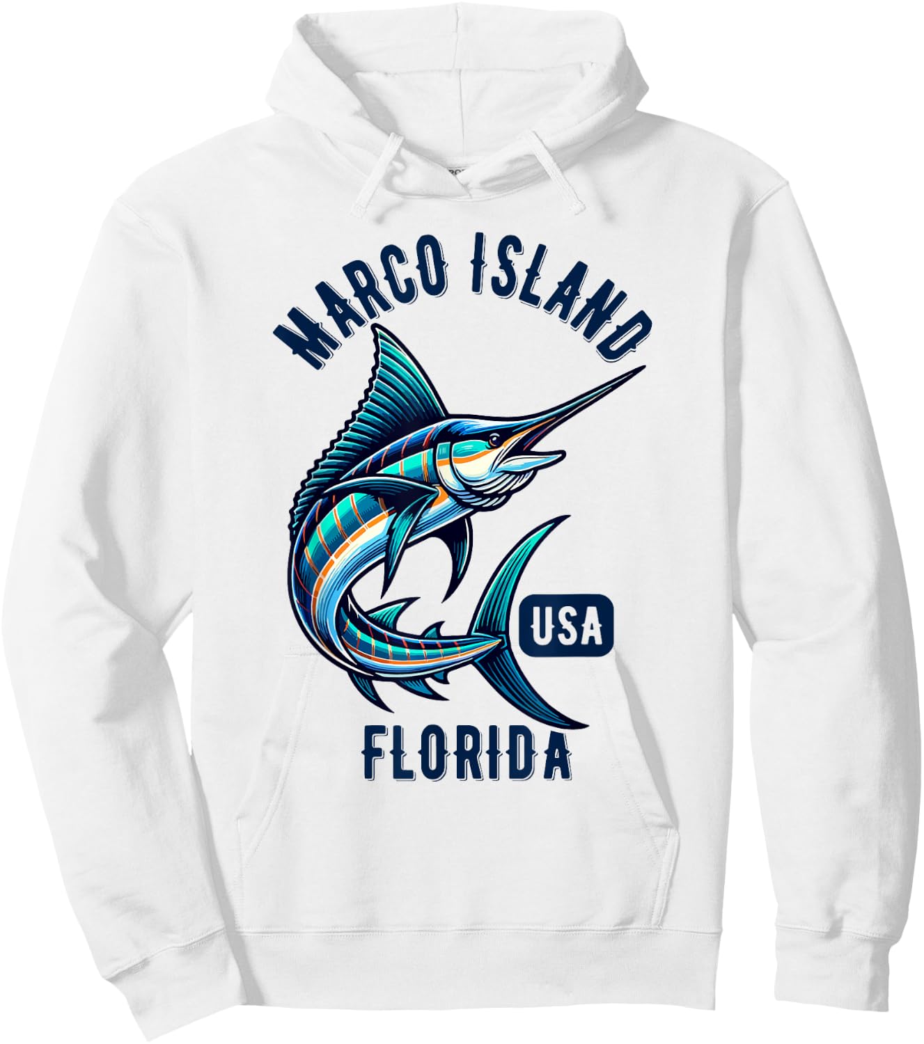 Marco Island Florida USA Fishing Design Hoodie - Hoodie | White