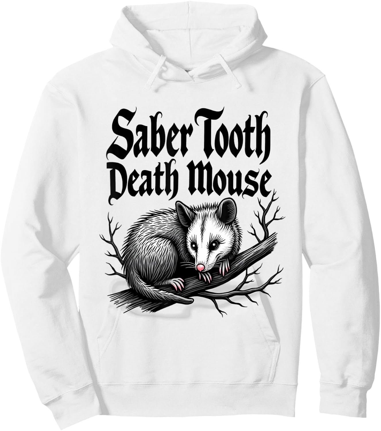 Saber Tooth Death Mouse Opossum Possum Hoodie - Hoodie | White