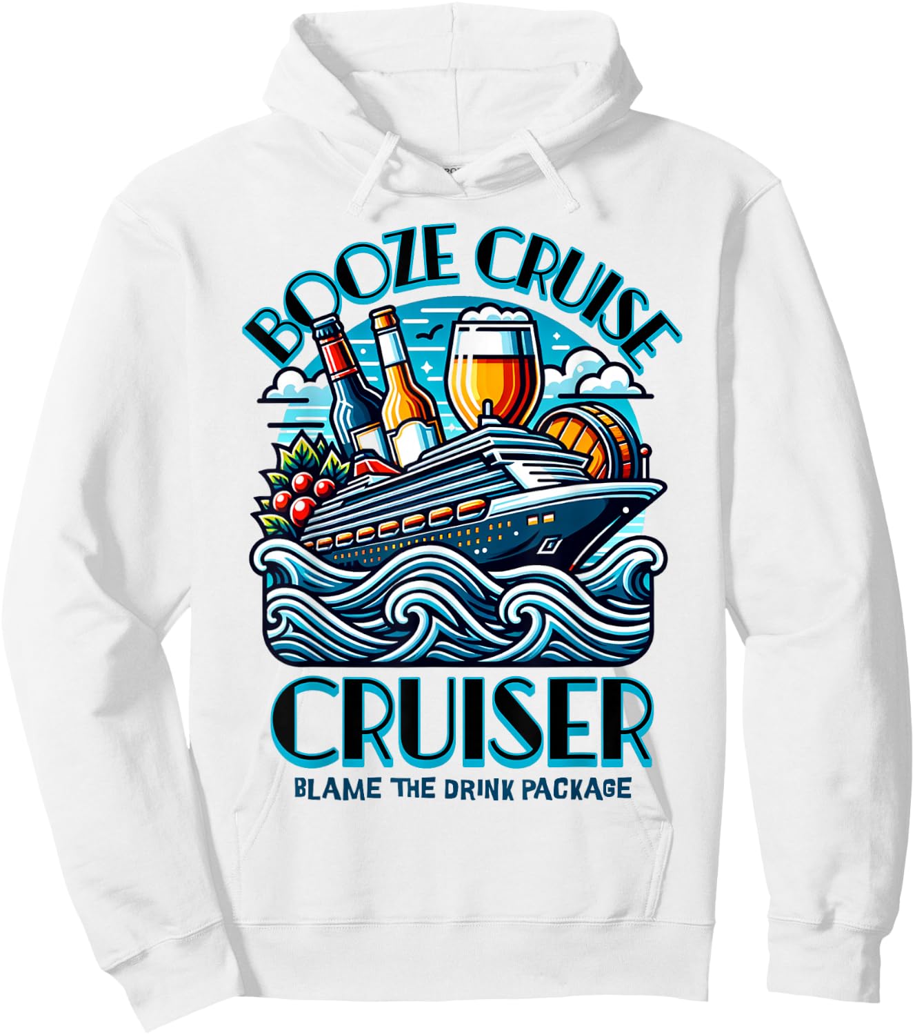 Booze Cruise Blame the Drink Package Hoodie - Hoodie | White