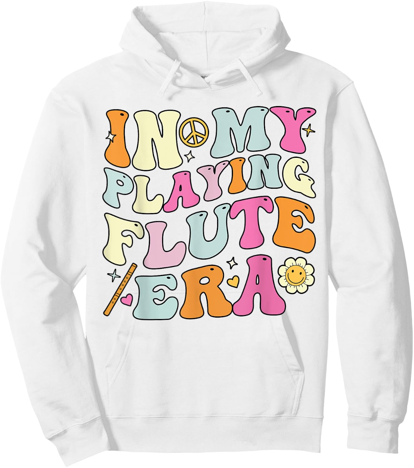 In My Playing Flute Era, Groovy Flute Players Hoodie - Hoodie | White