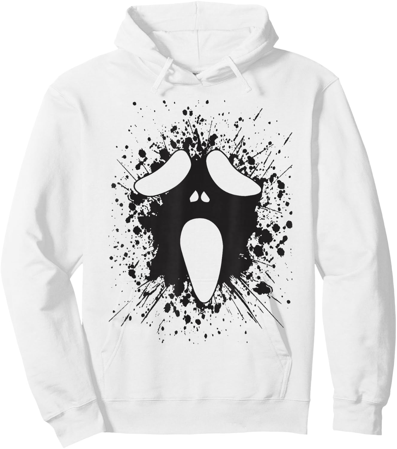 Ghost Silly Face Spooky Halloween Ghoul Face Easy Costume Hoodie - Hoodie | White