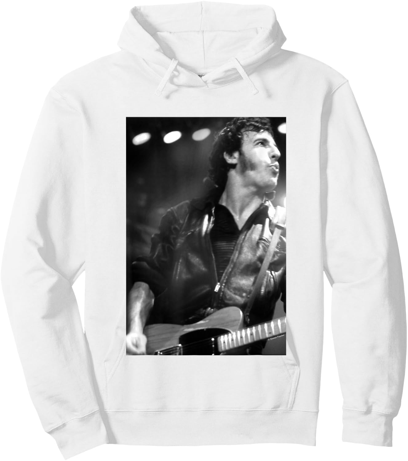 Bruce Springsteen Live On Stage by Simon Fowler Hoodie - Hoodie | White