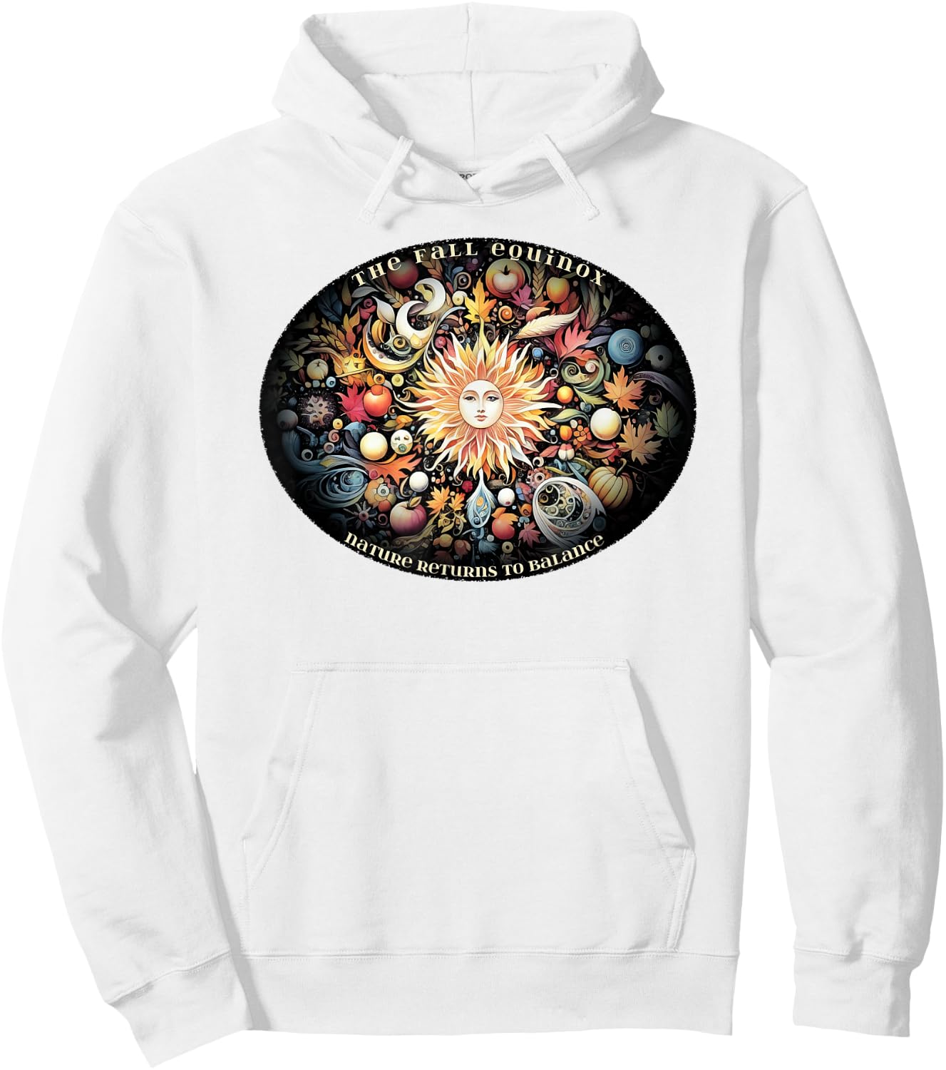 The Autumn Fall Equinox Nature Returns To Balance Hoodie - Hoodie | White