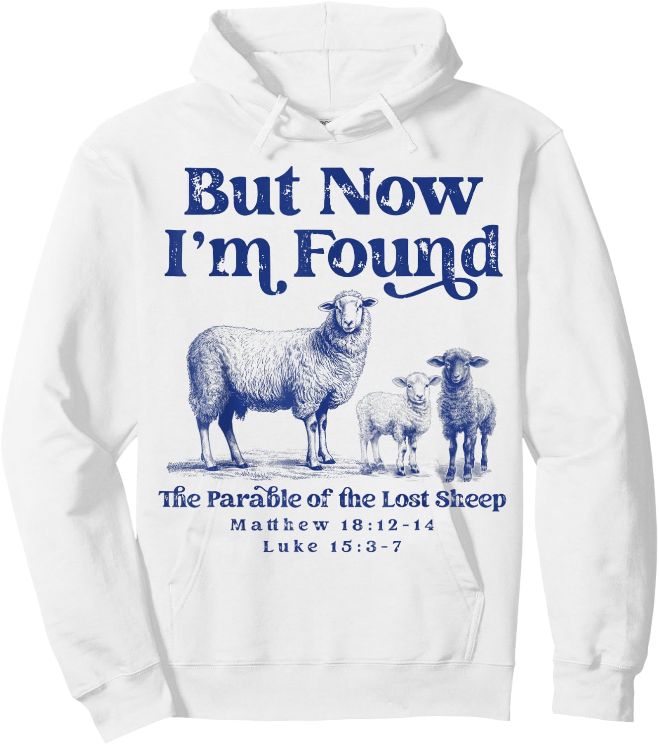 Parable of the Lost Sheep Christian Lamb Bible Scripture Hoodie - Hoodie | White