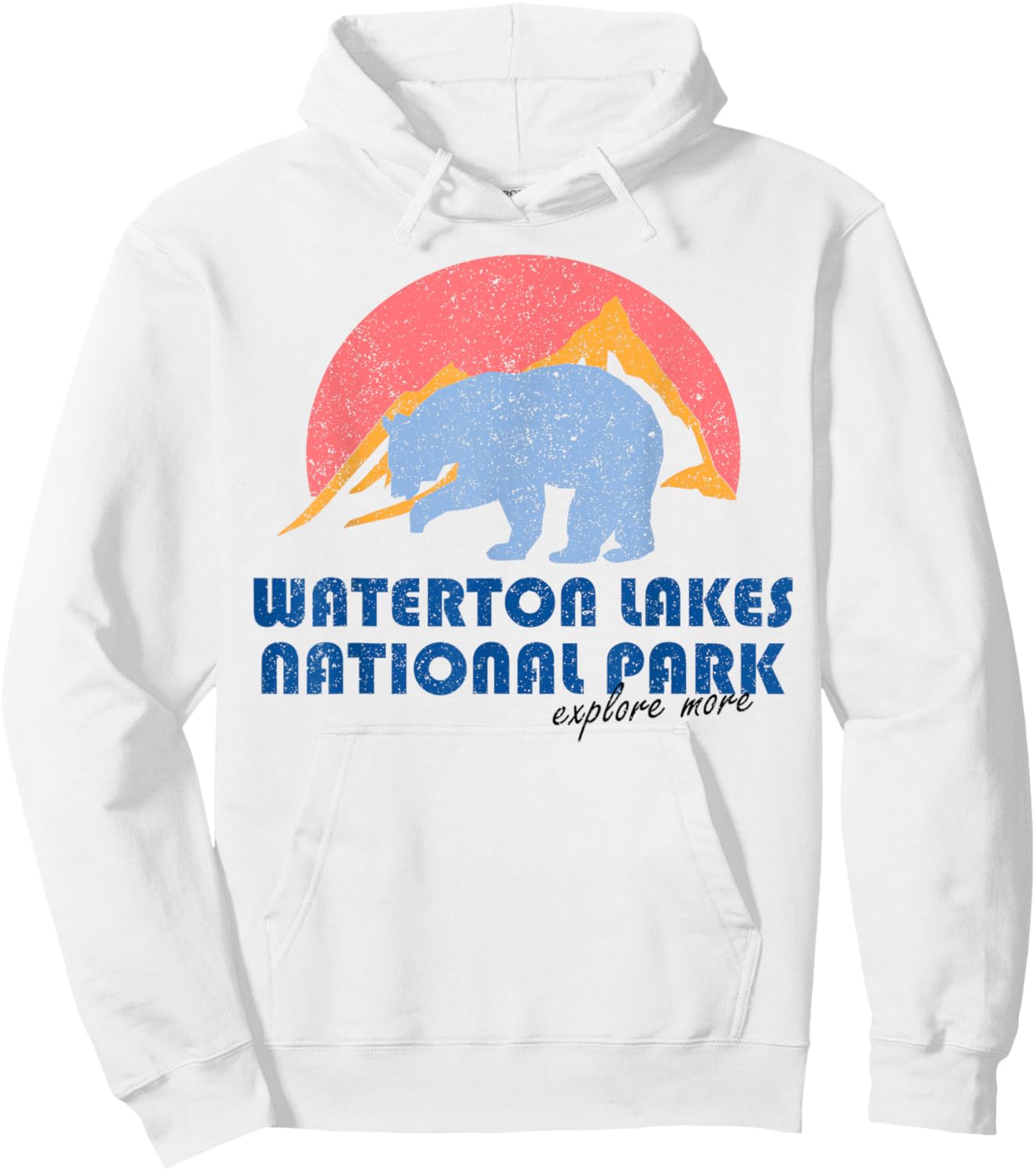 Vintage Waterton Lake National Park Retro Alberta Hoodie - Hoodie | White