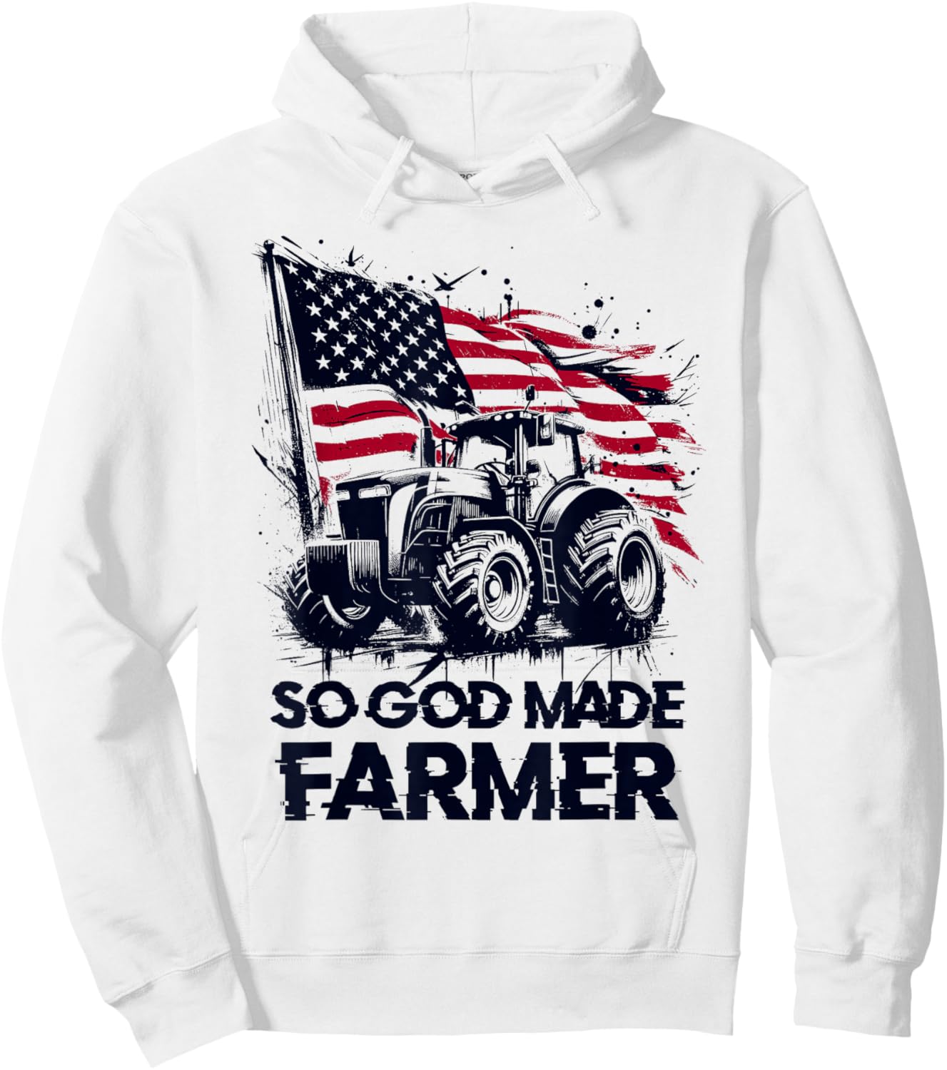 So God Made Farmer - Funny Patriotic USA Farming Lover Hoodie - Hoodie | White