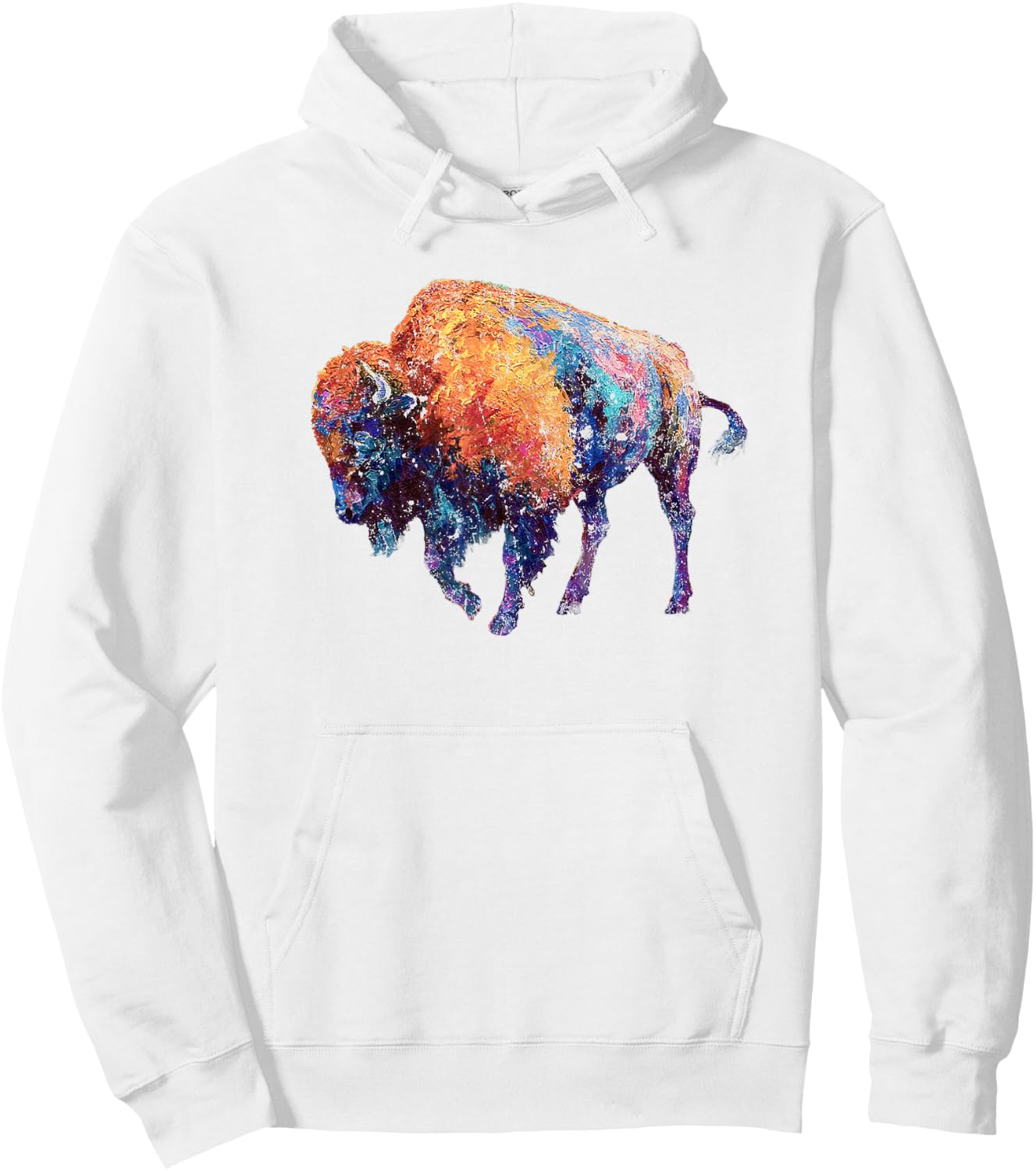 Buffalo American Bison Western Gift Hoodie - Hoodie | White